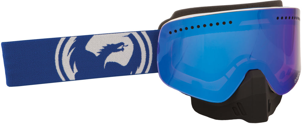 DRAGON NFX GOGGLE BLUE/WHITE SPLIT W/BLUE ION. LENS