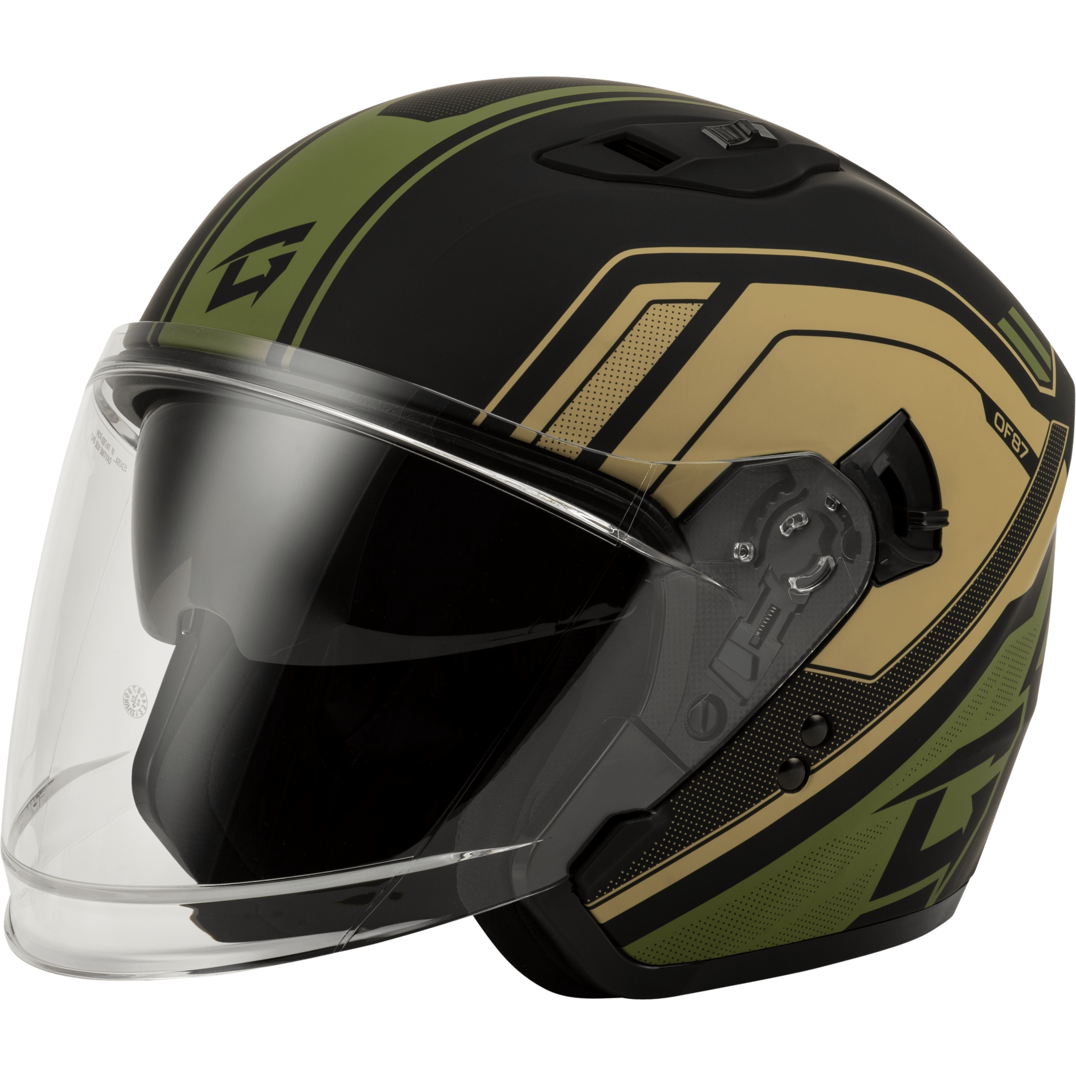 GMAX OF-87 DUKE HELMET W/LED LIGHT MATTE BLK/GREEN 2X