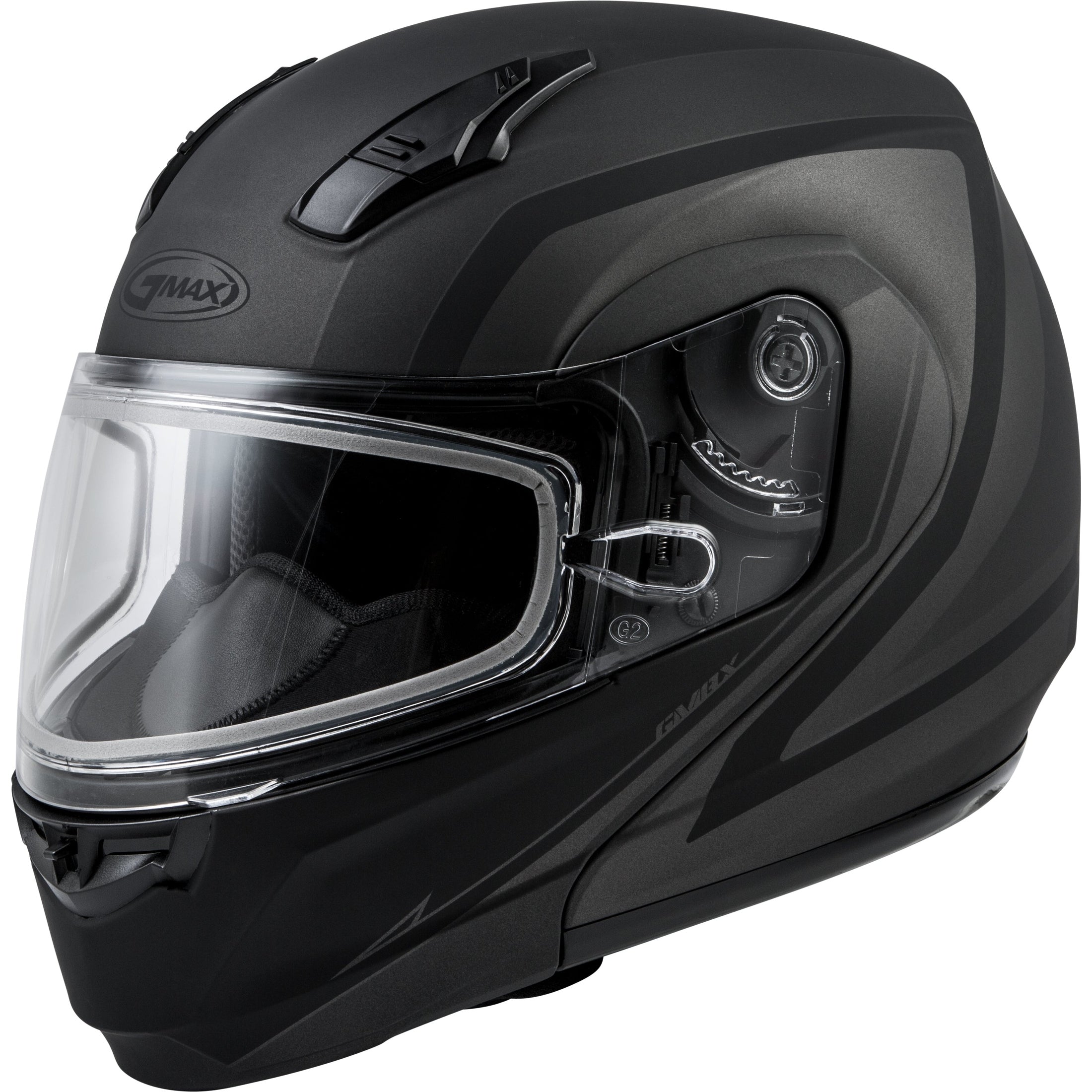 GMAX MD-04S MODULAR DOCKET SNOW HELMET MATTE DARK SIL/BLACK 2X