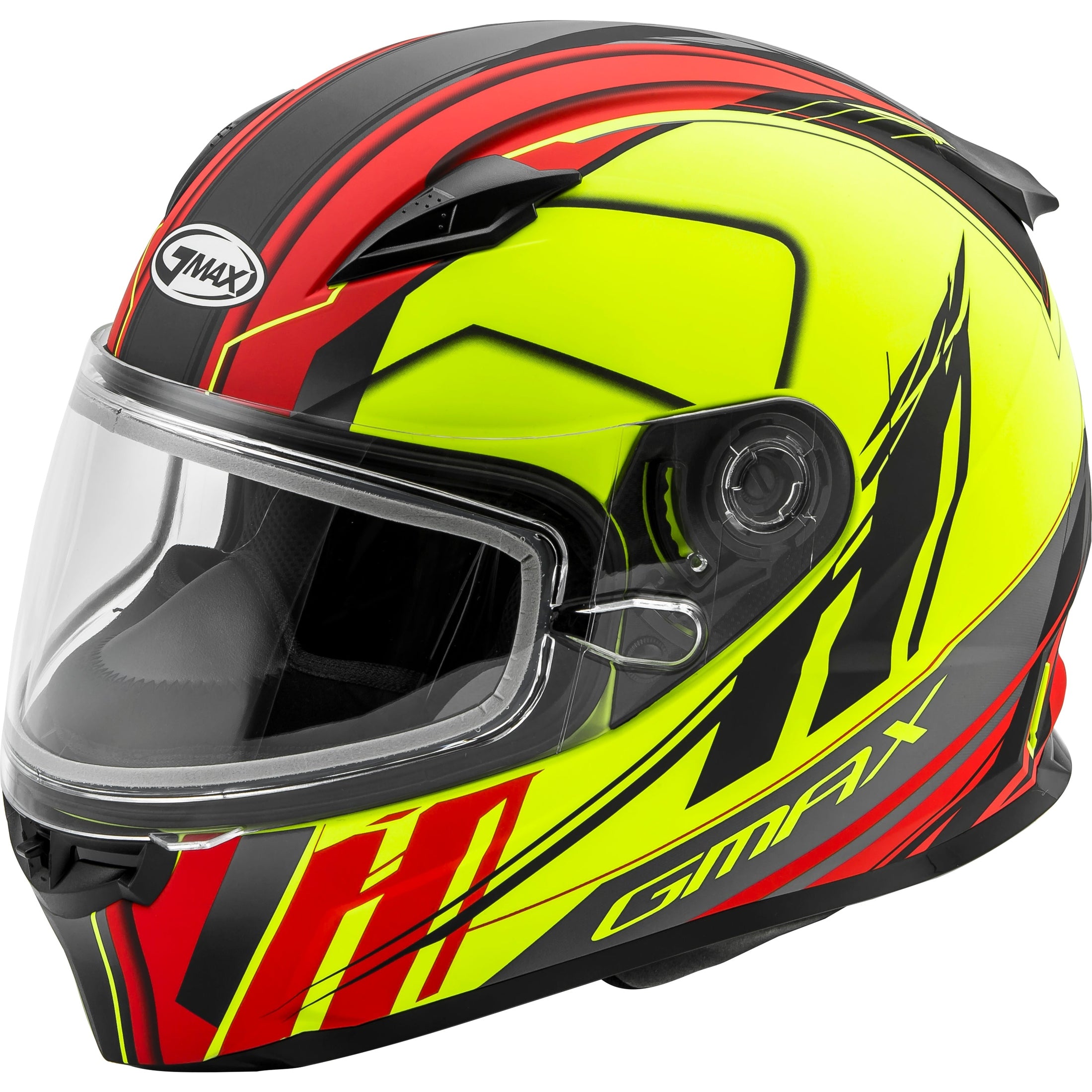 GMAX YOUTH GM49Y ROGUE SNOW HELMET MATTE HI-VIS/RED YL