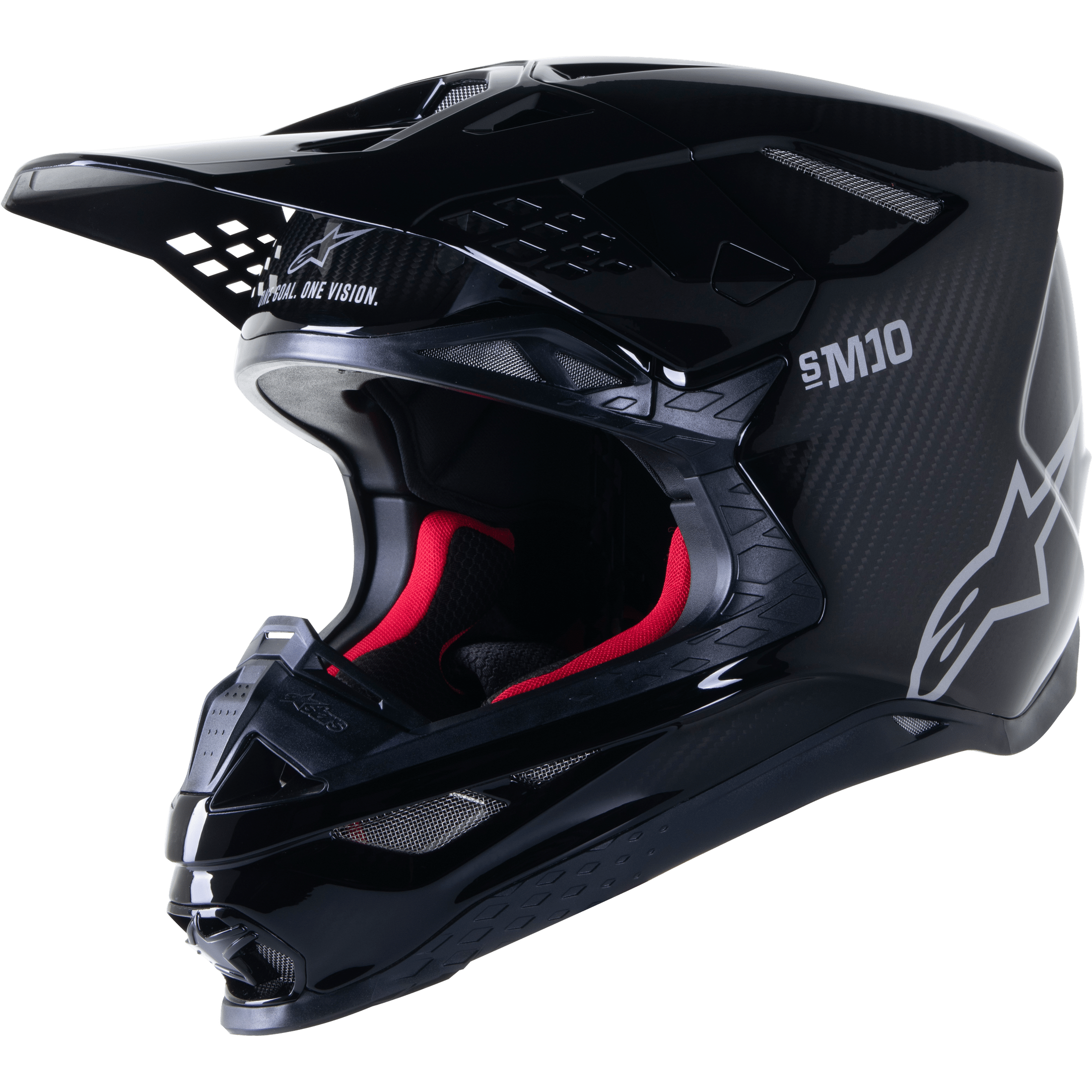 ALPINESTARS S-M10 SOLID HELMET CARBON GLOSSY BLACK MD
