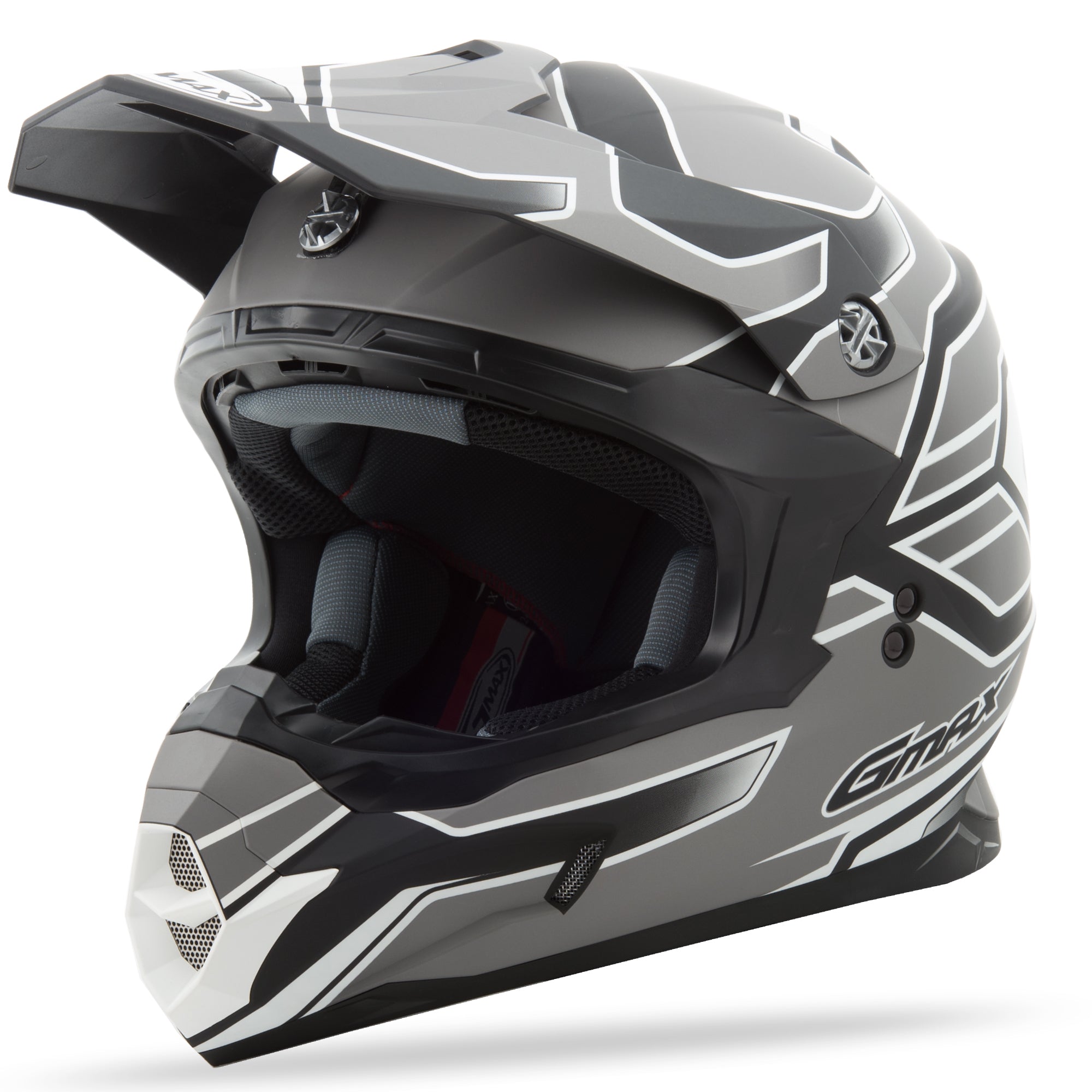 GMAX MX-86 OFF-ROAD STEP HELMET MATTE BLACK/DARK SILVER XL