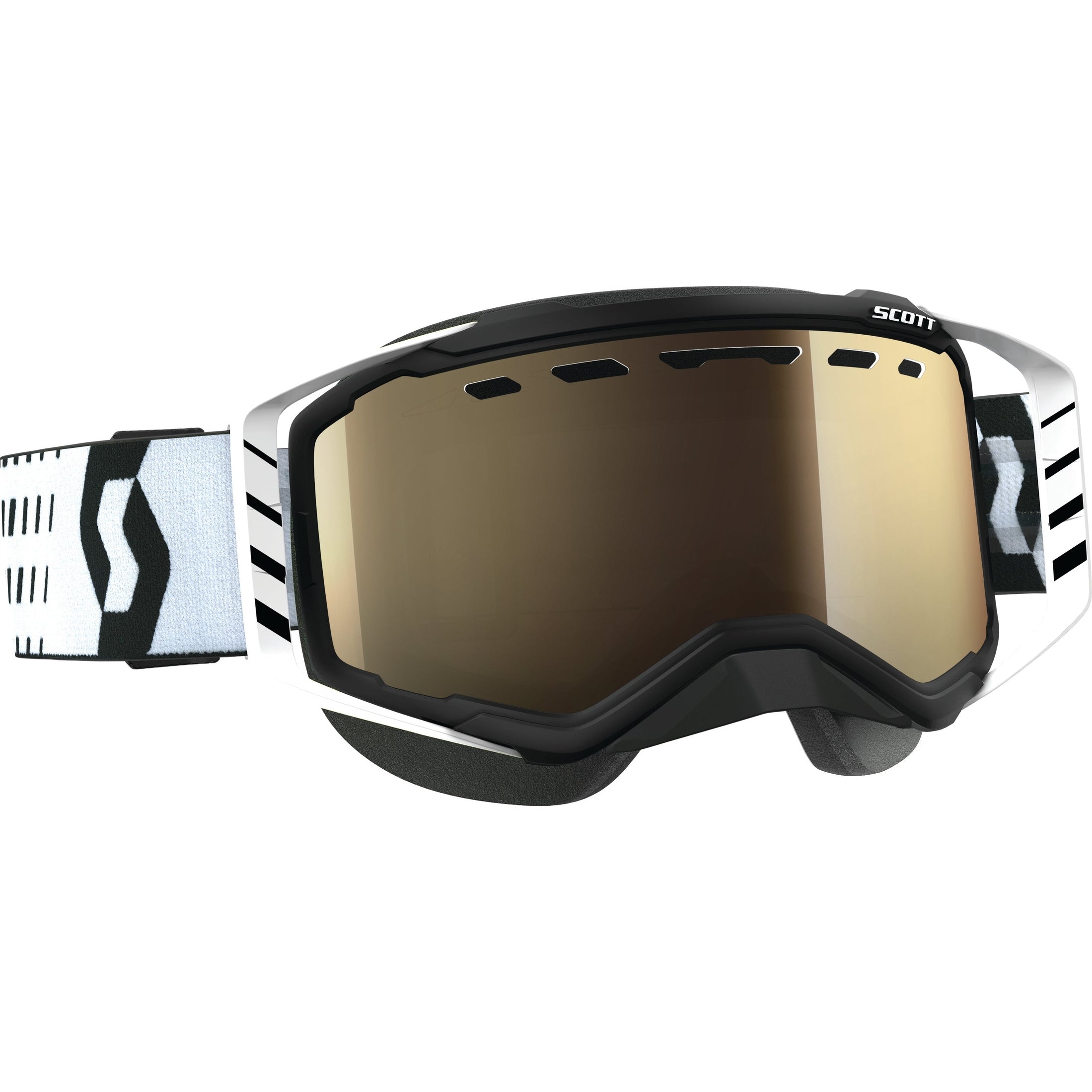 SCOTT GOGGLE PROSPECT SNOW BLK/WHT L/S BRONZ CHROME LENS