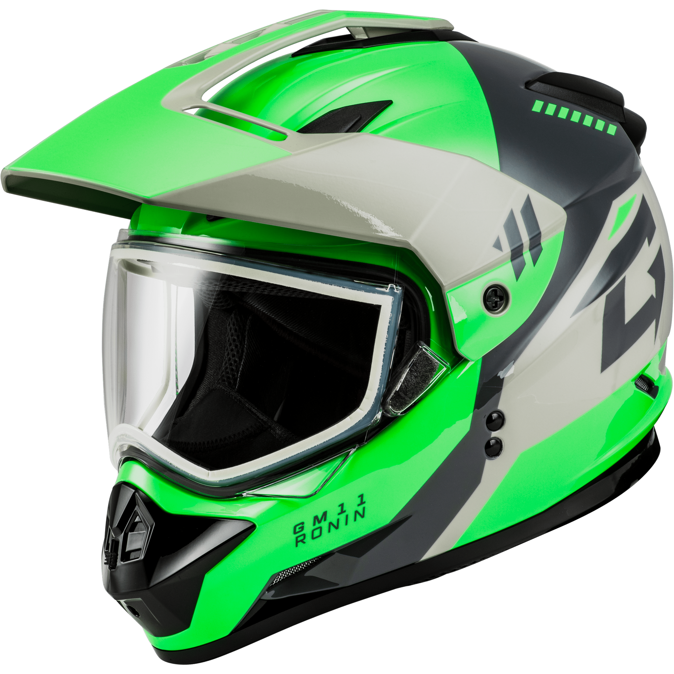GMAX GM-11 RONIN HELMET GREEN/GREY SM