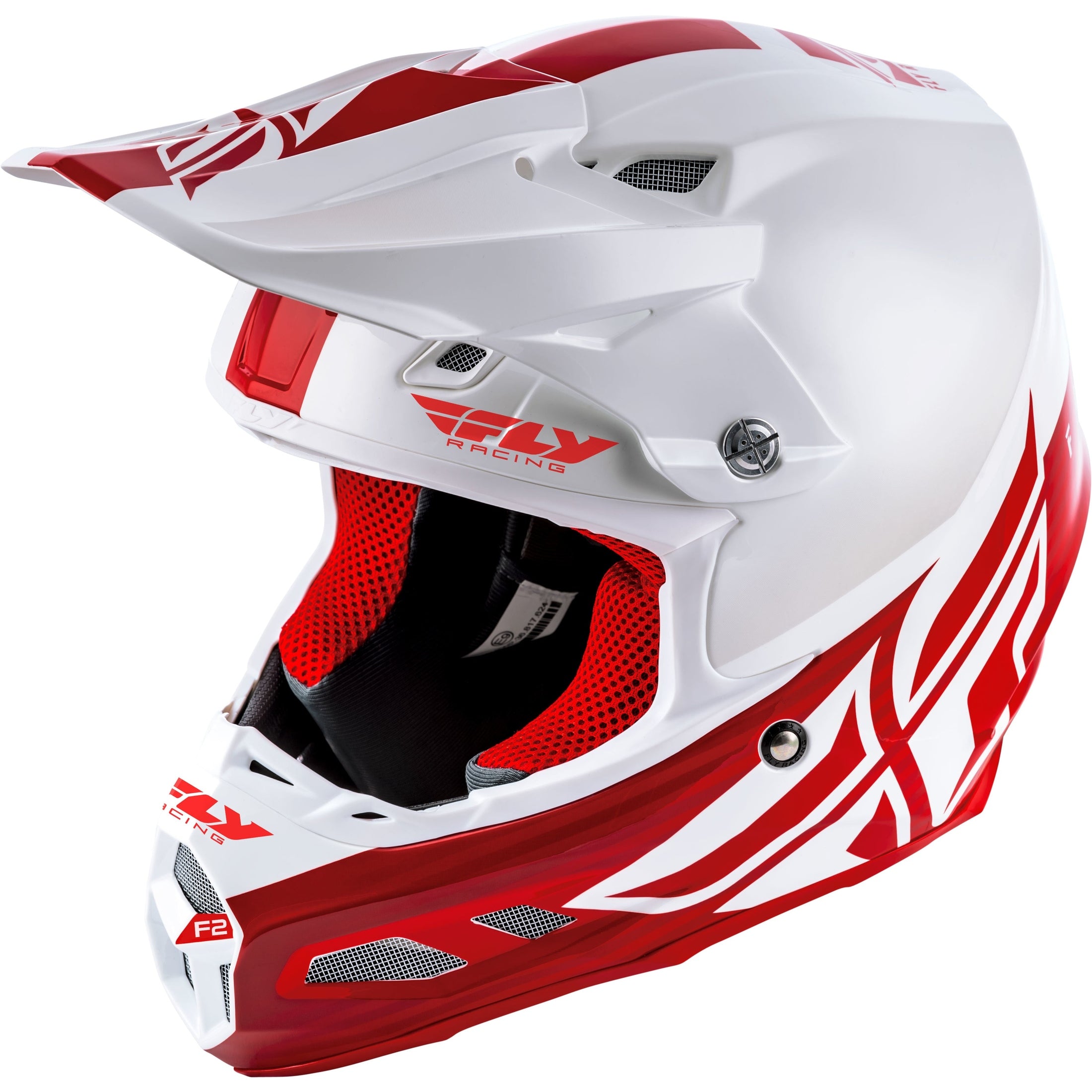 FLY RACING F2 CARBON SHIELD HELMET WHITE/RED MD