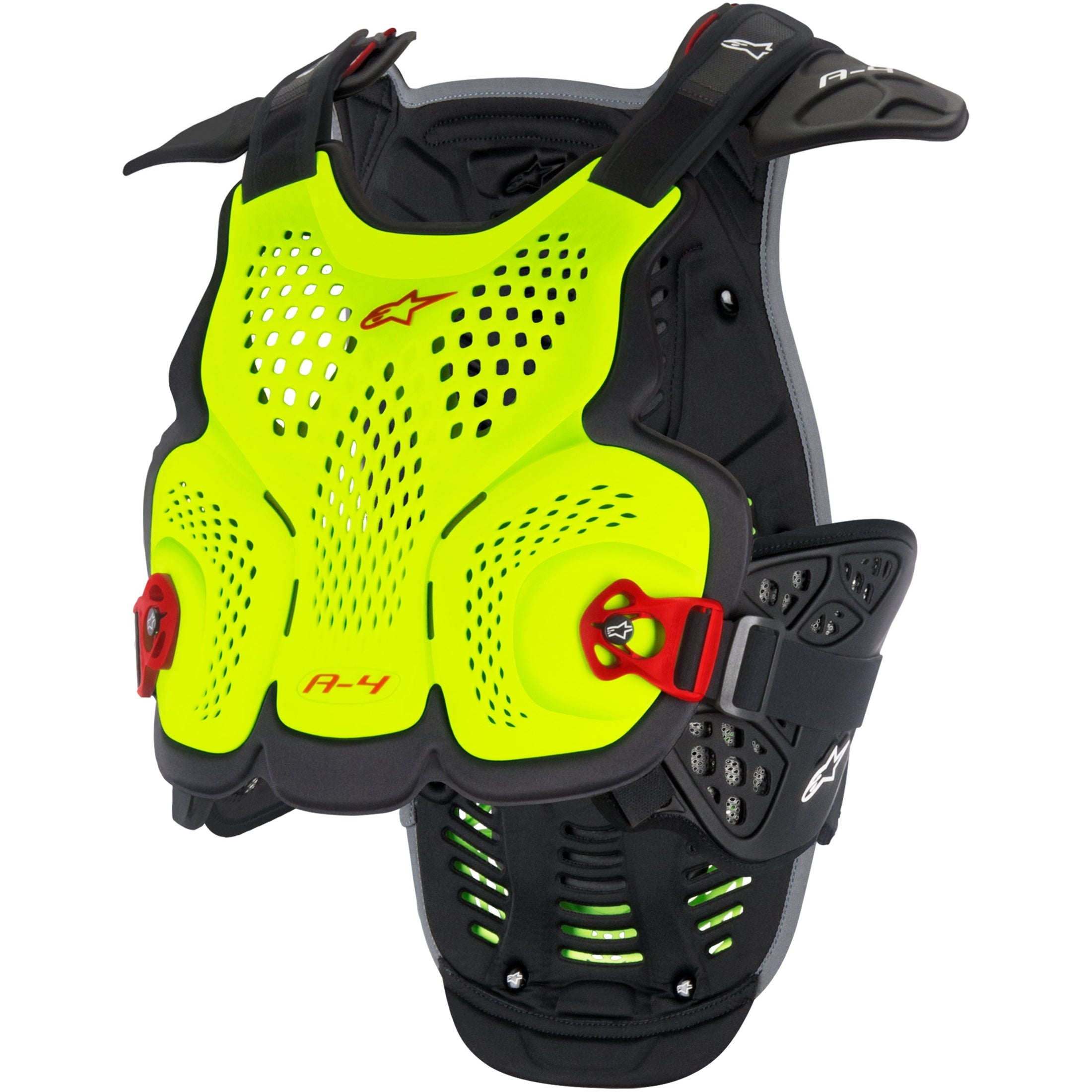 ALPINESTARS A-4 BLACKJACK CHEST PROTECTOR YELLOW/FLUORESCENT RED XL/2X