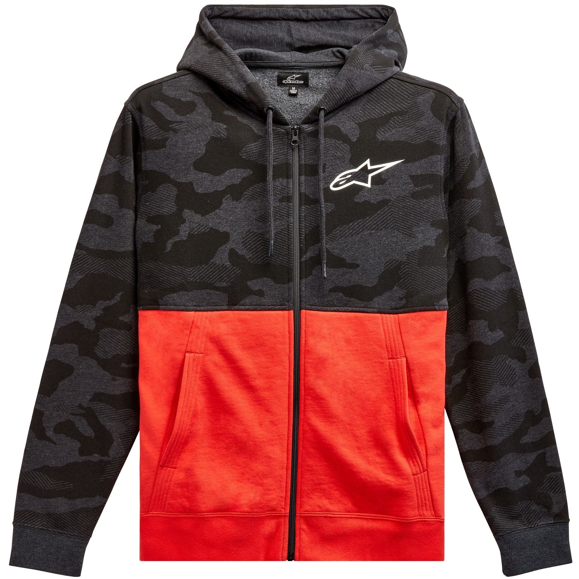 ALPINESTARS CAMO BLOCK HOODIE CHAR HTR/WRM RD LG
