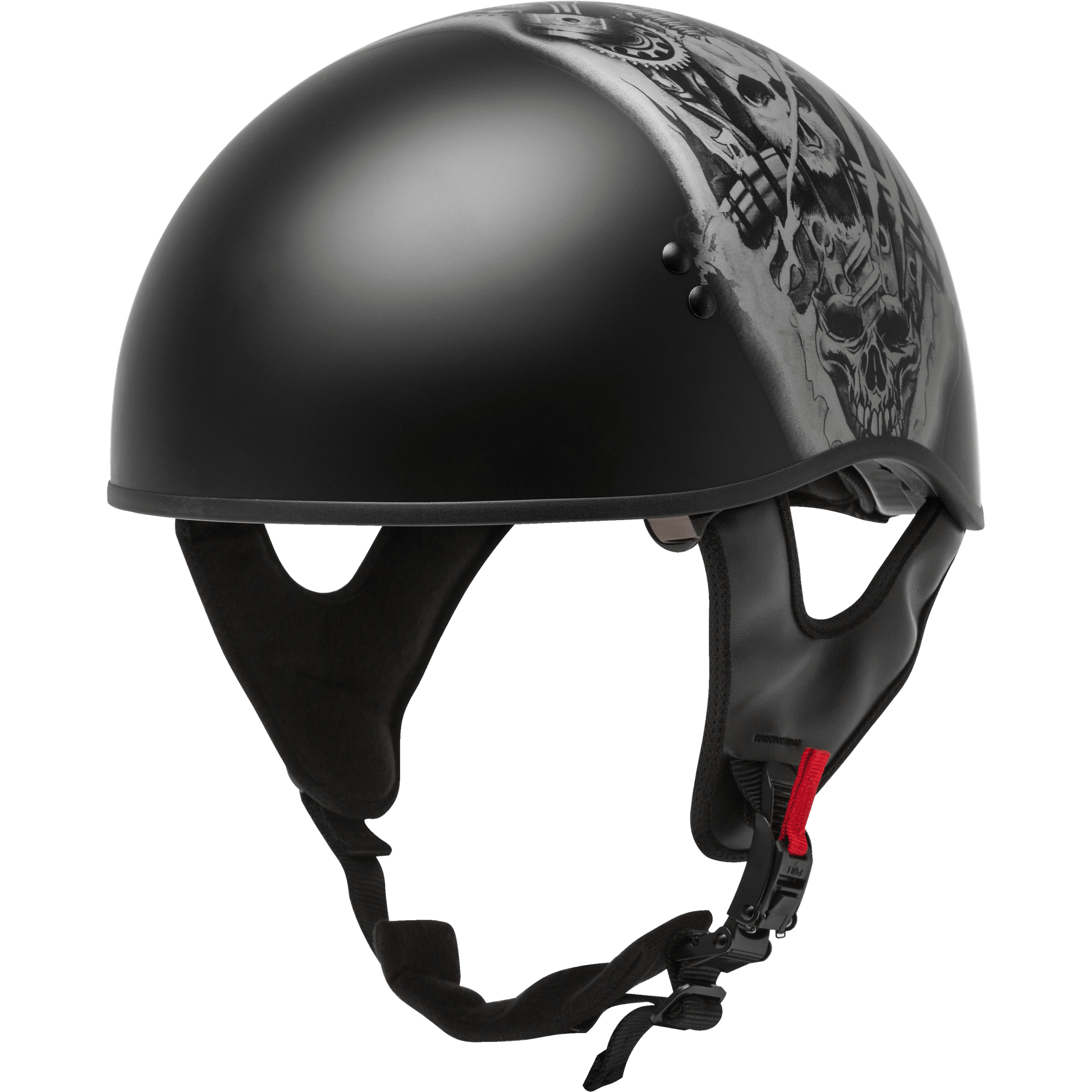 GMAX HH-65 HALF HELMET TORMENTOR NAKED MATTE BLACK/SILVER XL
