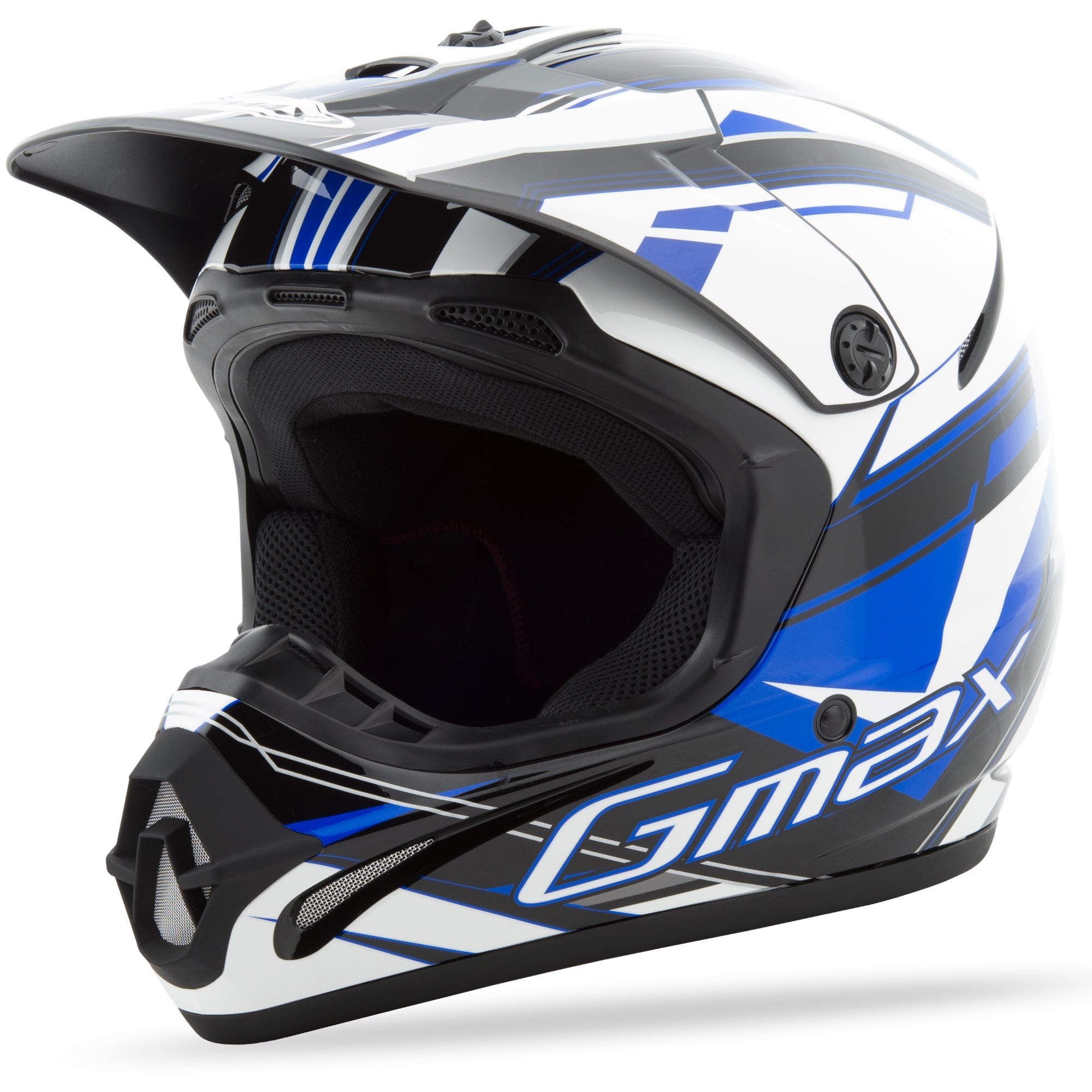 GMAX GM46.2X TRAXXION HELMET BLACK/BLUE/WHITE 3X