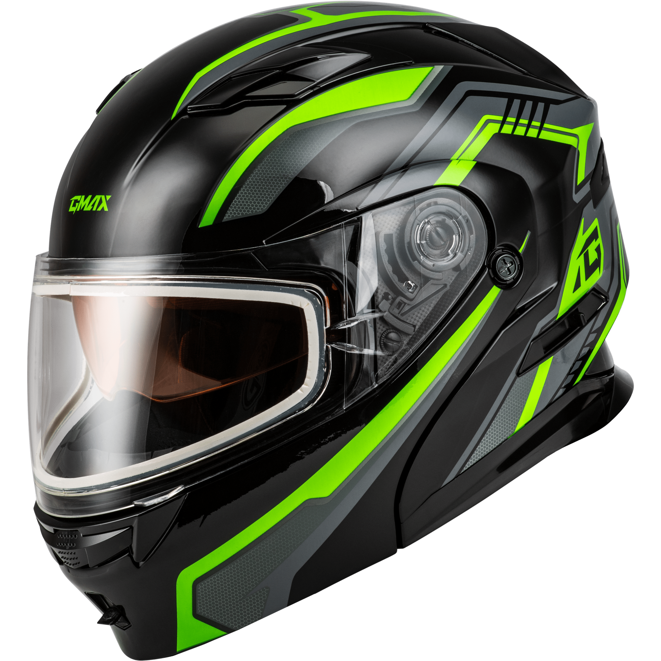 GMAX MD-01S TRANSISTOR SNOW HELMET BLACK/GREY/GREEN SM