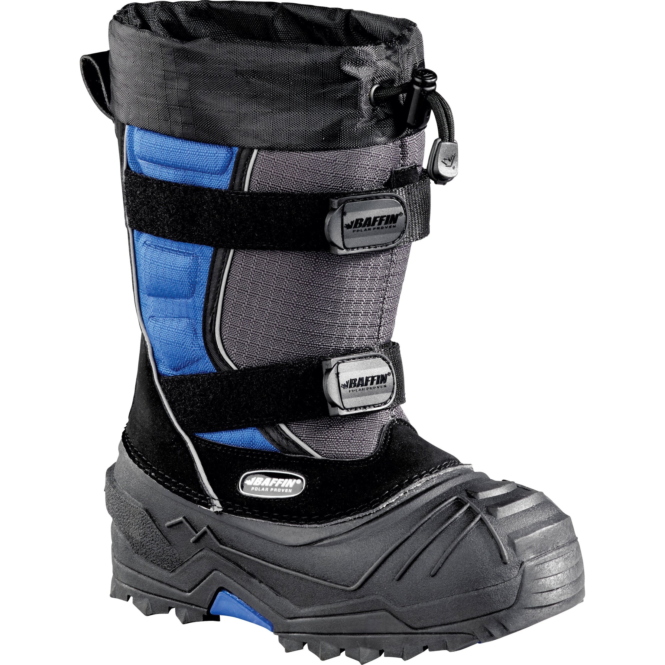 BAFFIN YOUTH EIGER BOOTS CHARCOAL/BLUE SZ 07