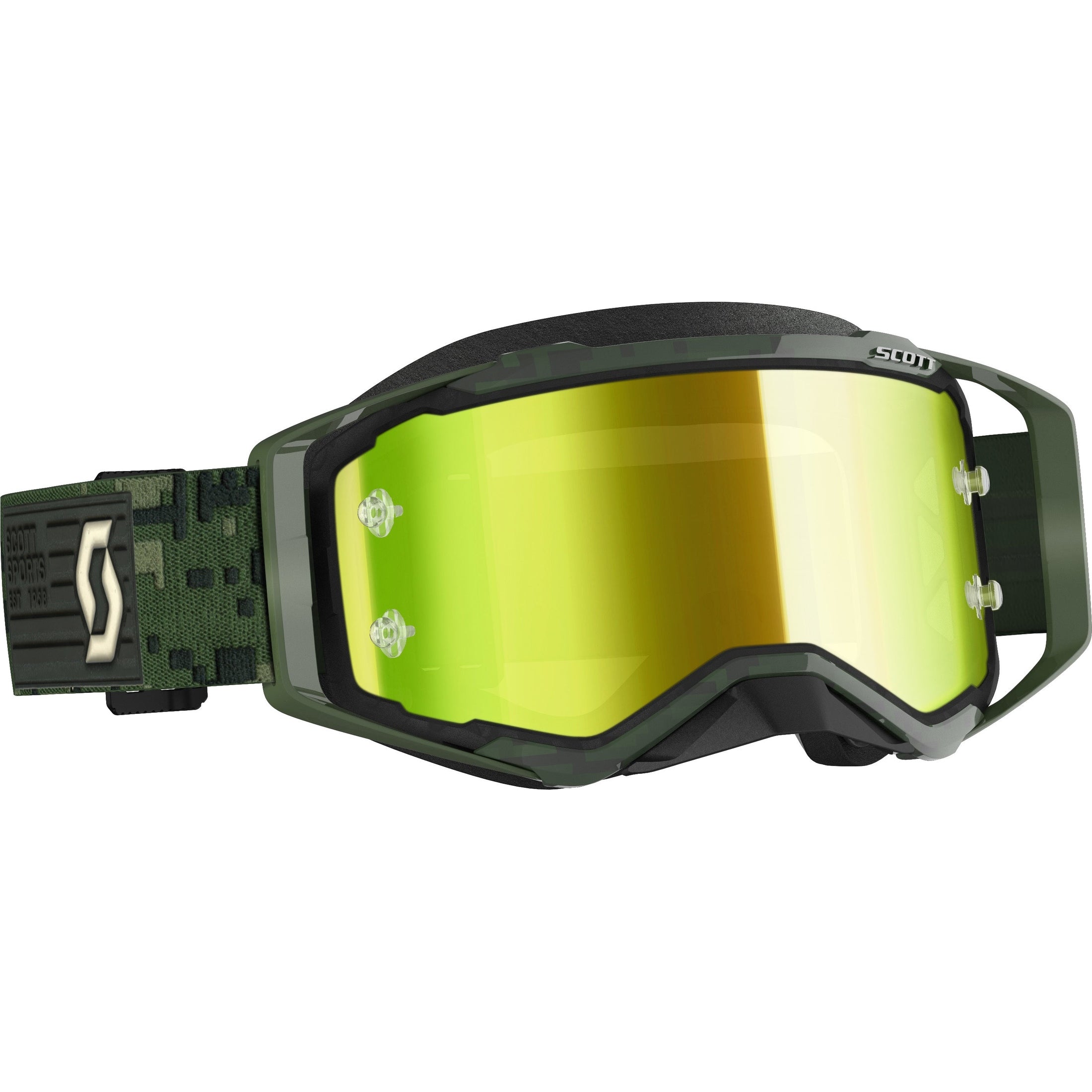 SCOTT GOGGLE PROSPECT SR MILITARY KHAKI GREEN YELLOW CHROME LENS