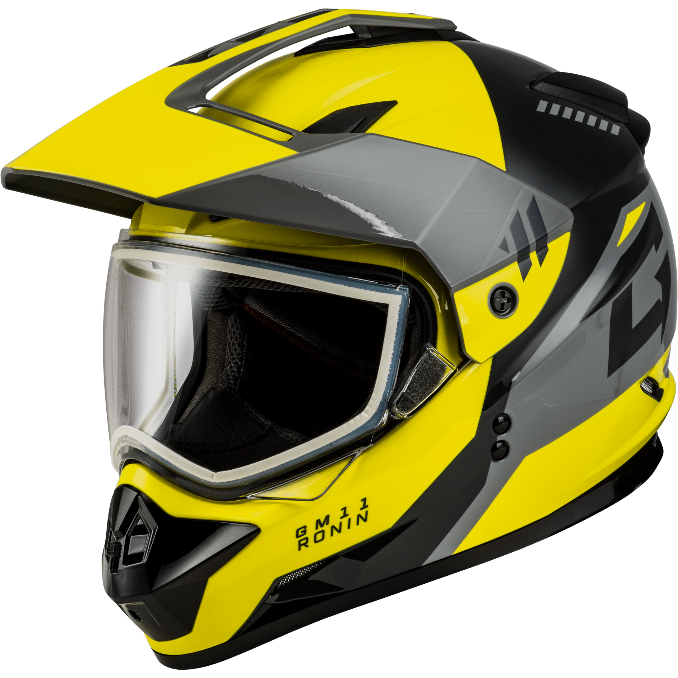 GMAX GM-11 RONIN HELMET YELLOW/SILVER/GREY 2X