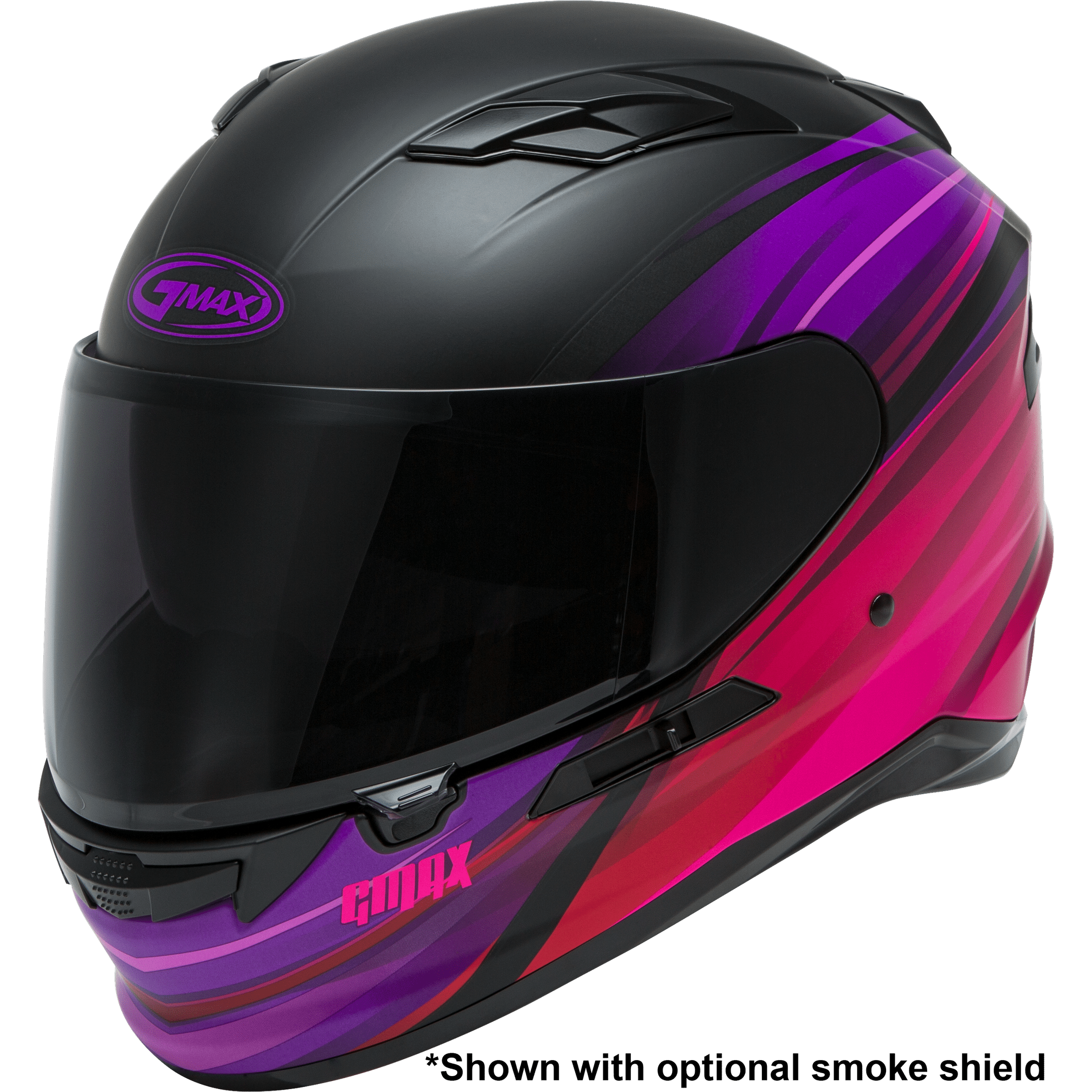 GMAX FF-98 FULL-FACE OSMOSIS HELMET MATTE BLACK/PUR/RED SM