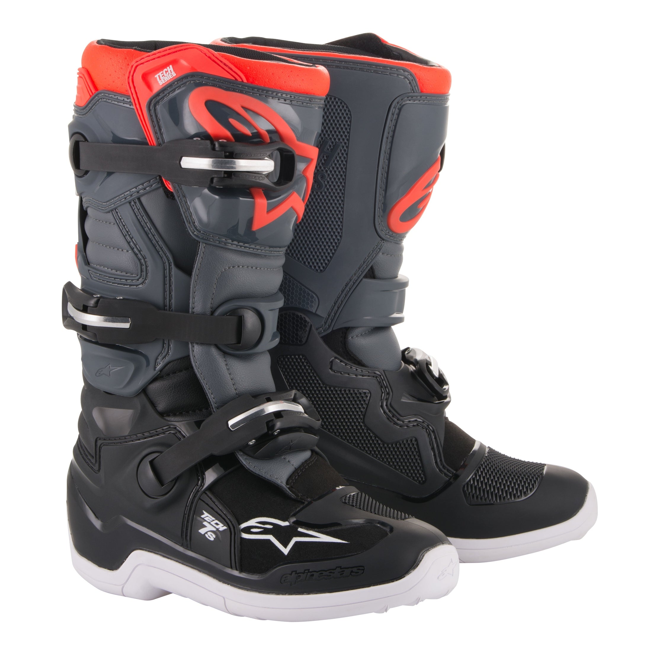 ALPINESTARS YOUTH TECH 7S BOOTS GREY/RED SZ 04