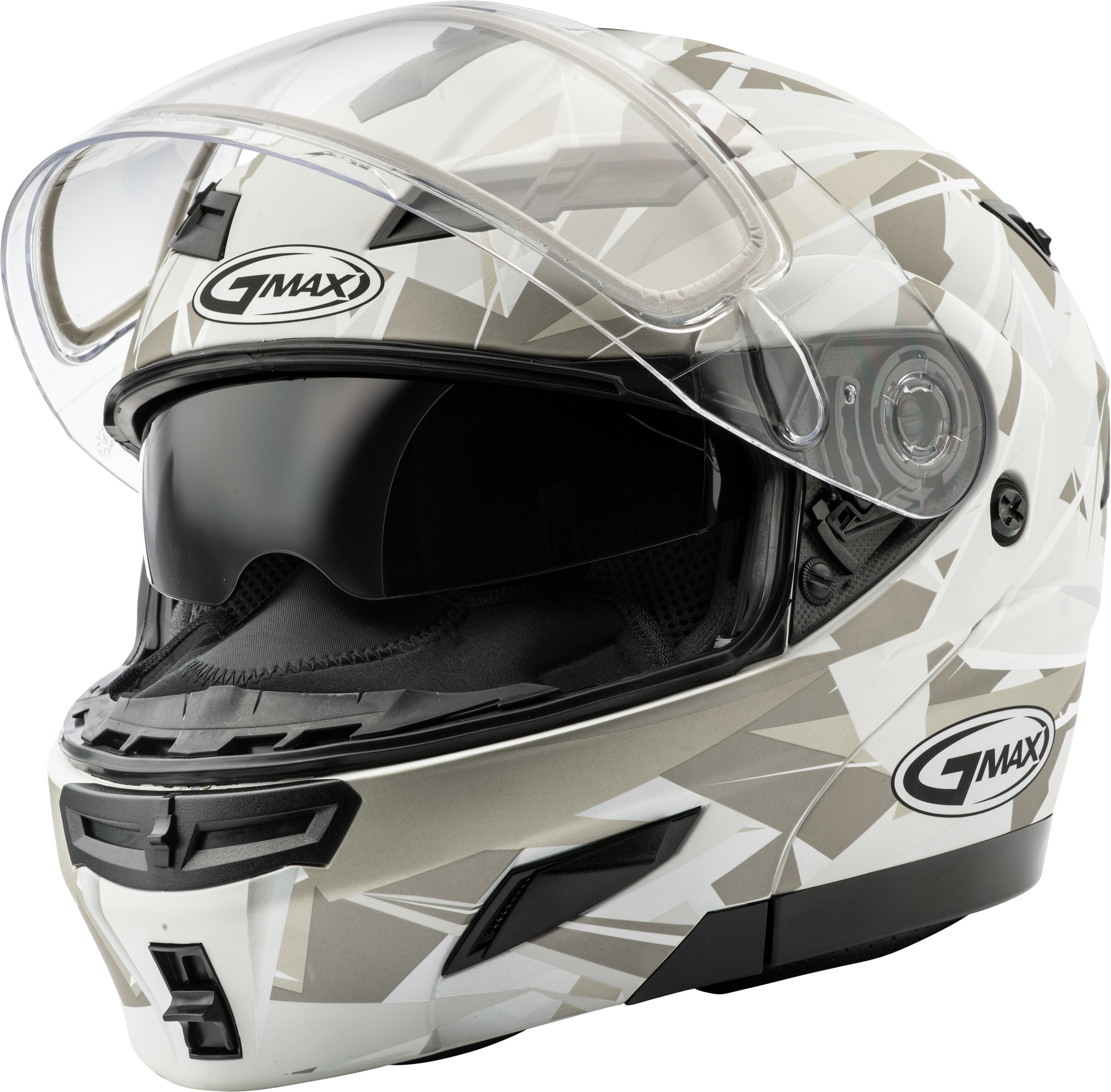 GMAX GM-54S MODULAR SCRIBE SNOW HELMET MATTE WHITE/GREY MD