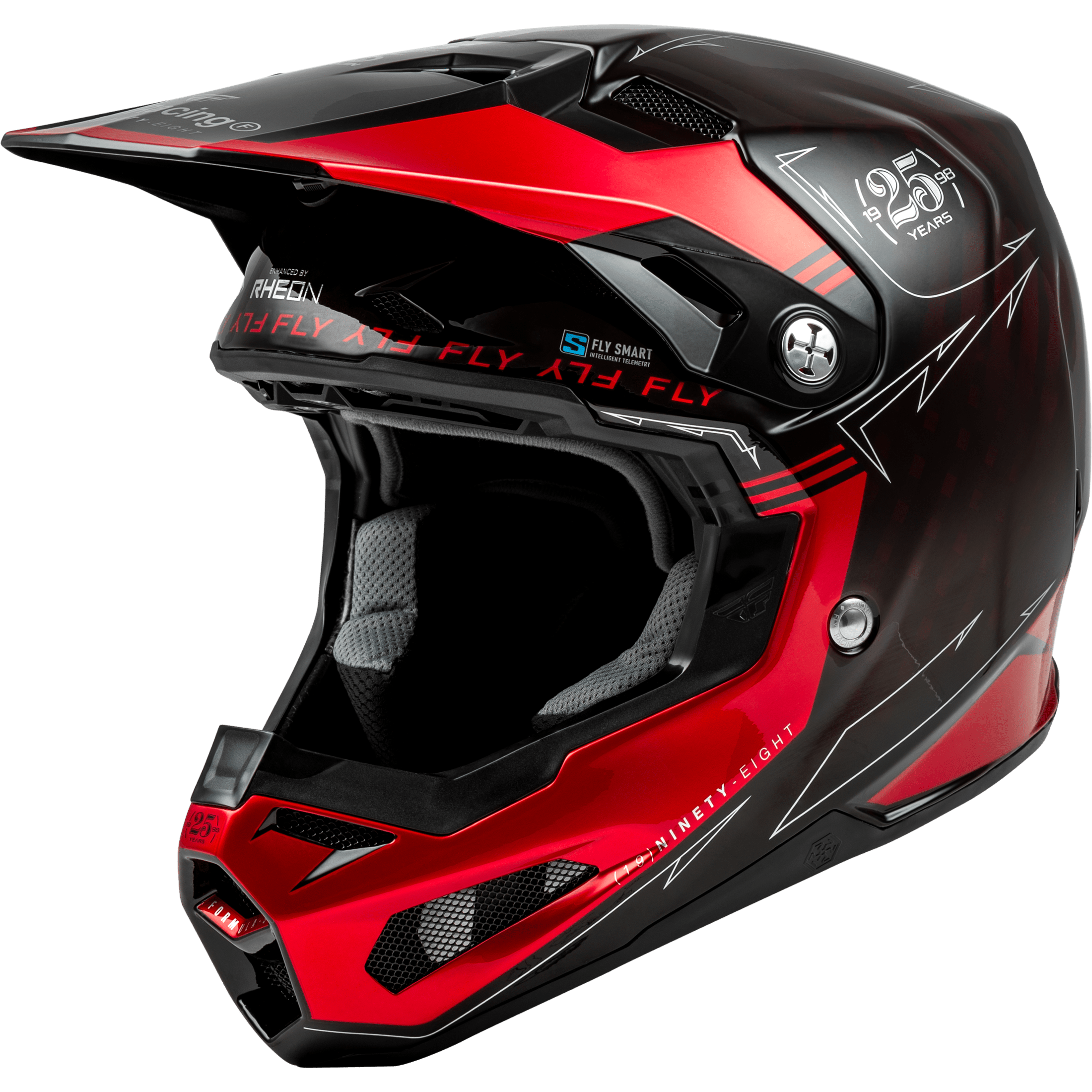 FLY RACING YOUTH FORMULA S CARBON LEGACY HELMET RED CARBON/BLACK YL