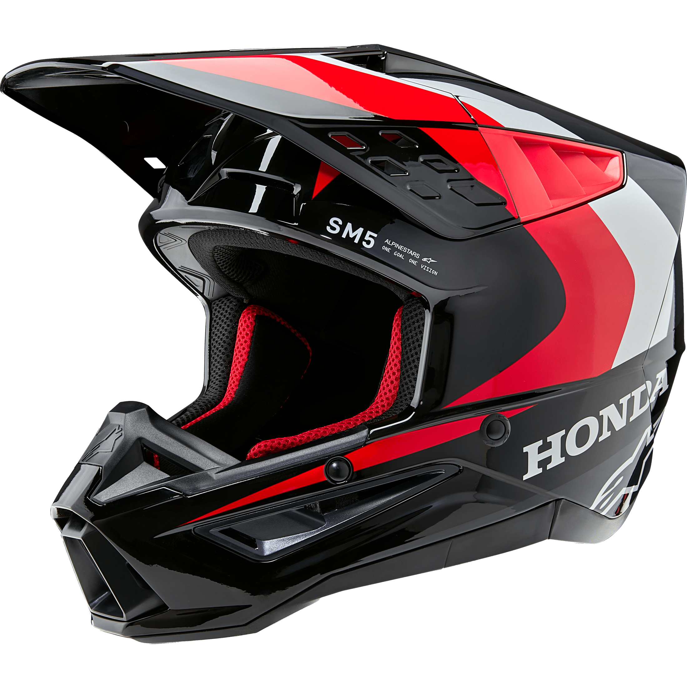 ALPINESTARS HONDA S-M5 HELMET BLACK/RED GLOSSY MD