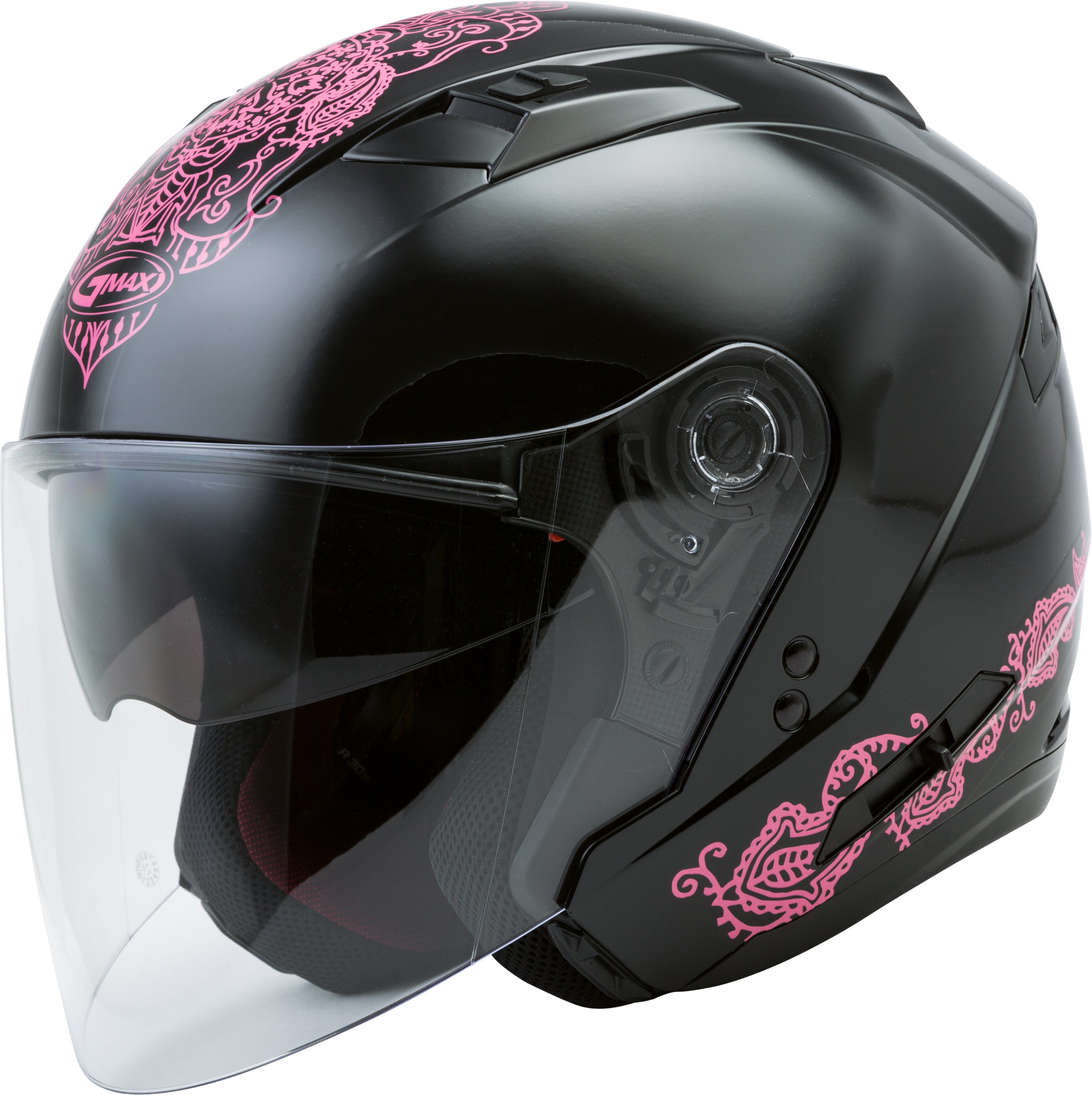 GMAX OF-77 OPEN-FACE ETERNAL HELMET BLACK/PINK MD