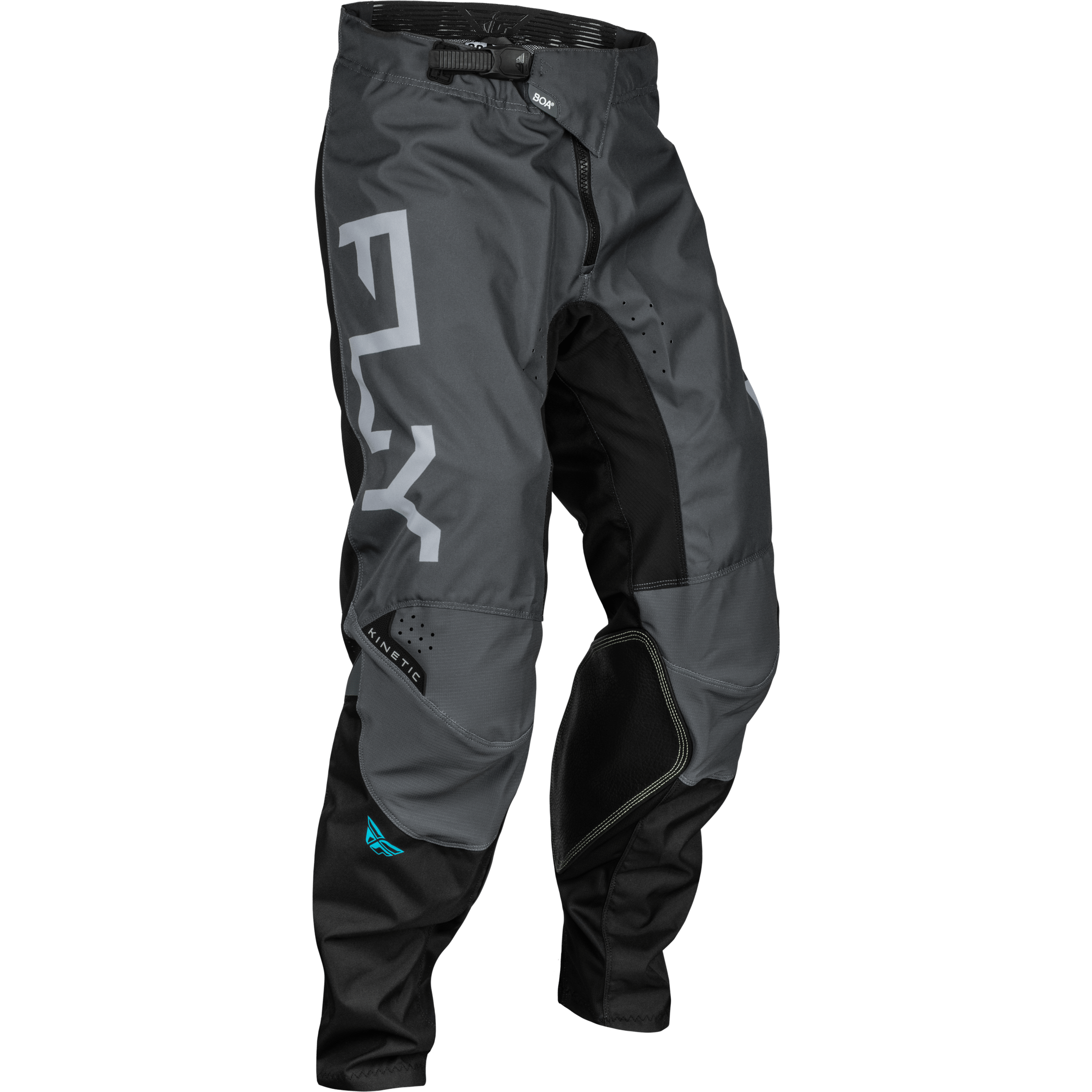 FLY RACING KINETIC RELOAD PANTS CHARCOAL/BLK/BLU IRIDIUM SZ 36