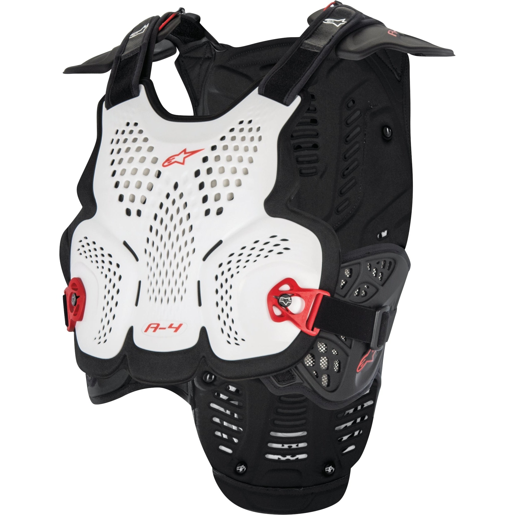 ALPINESTARS A-4 CHEST PROTECTOR WHITE/BLACK/RED MD/LG