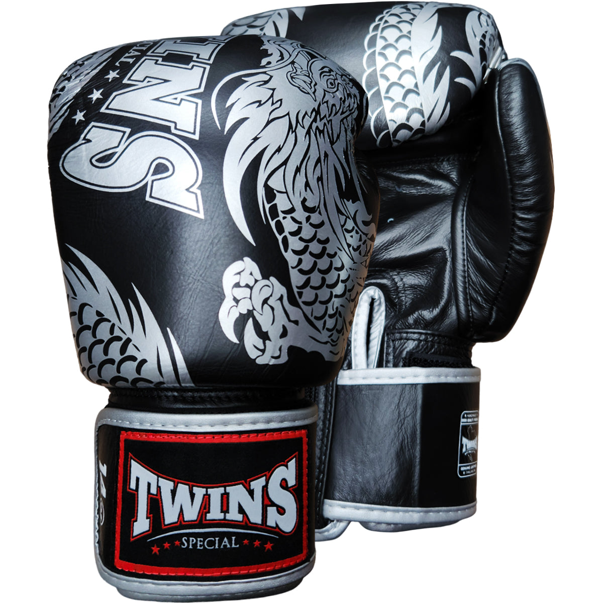 Boxing Gloves Twins Special FBGV-49 Black Silver Fancy - 12 OZ