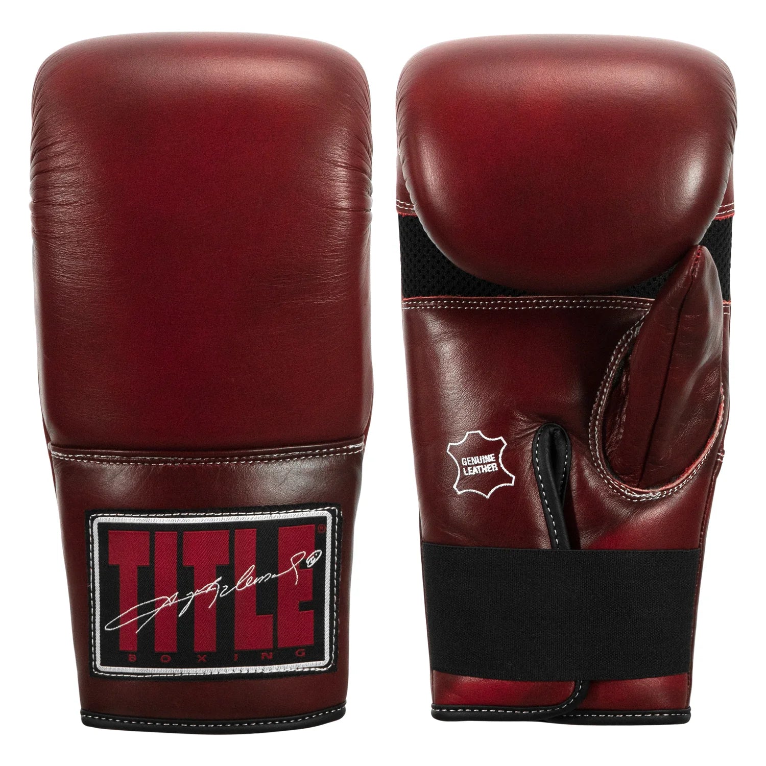 Bag Gloves Title Sugar Ray Leonard Throwback Leather Red - Regular Size