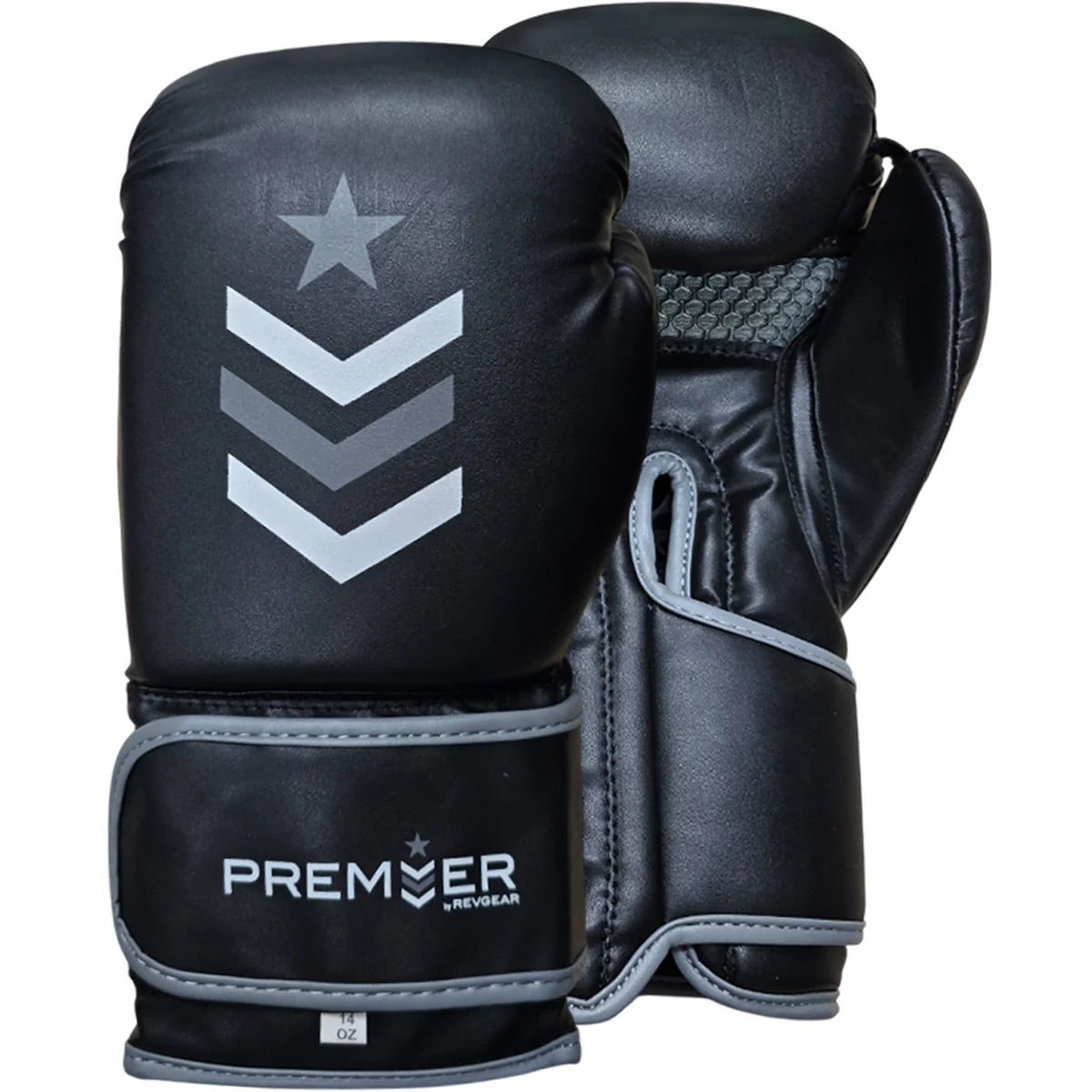Boxing Gloves Revgear Premier Deluxe Black Gray - 16 OZ Size