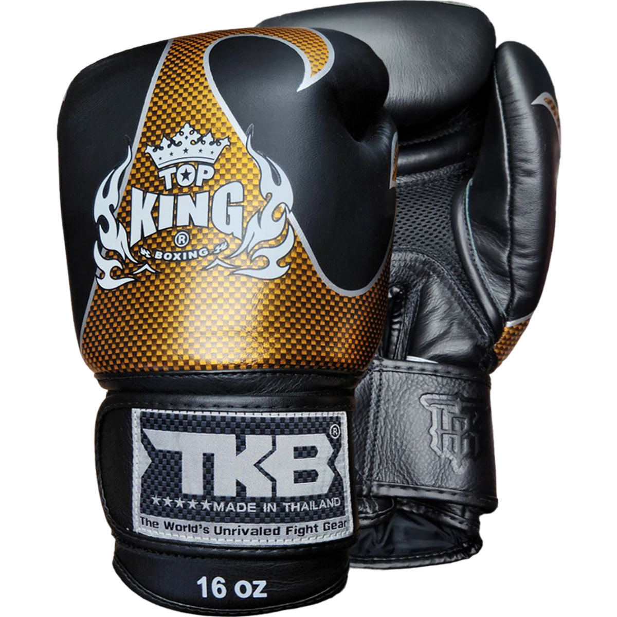 Boxing Gloves Top King TKBGEM-01 Air Black Gold Empower Creativity (Old Logo) - 16 OZ