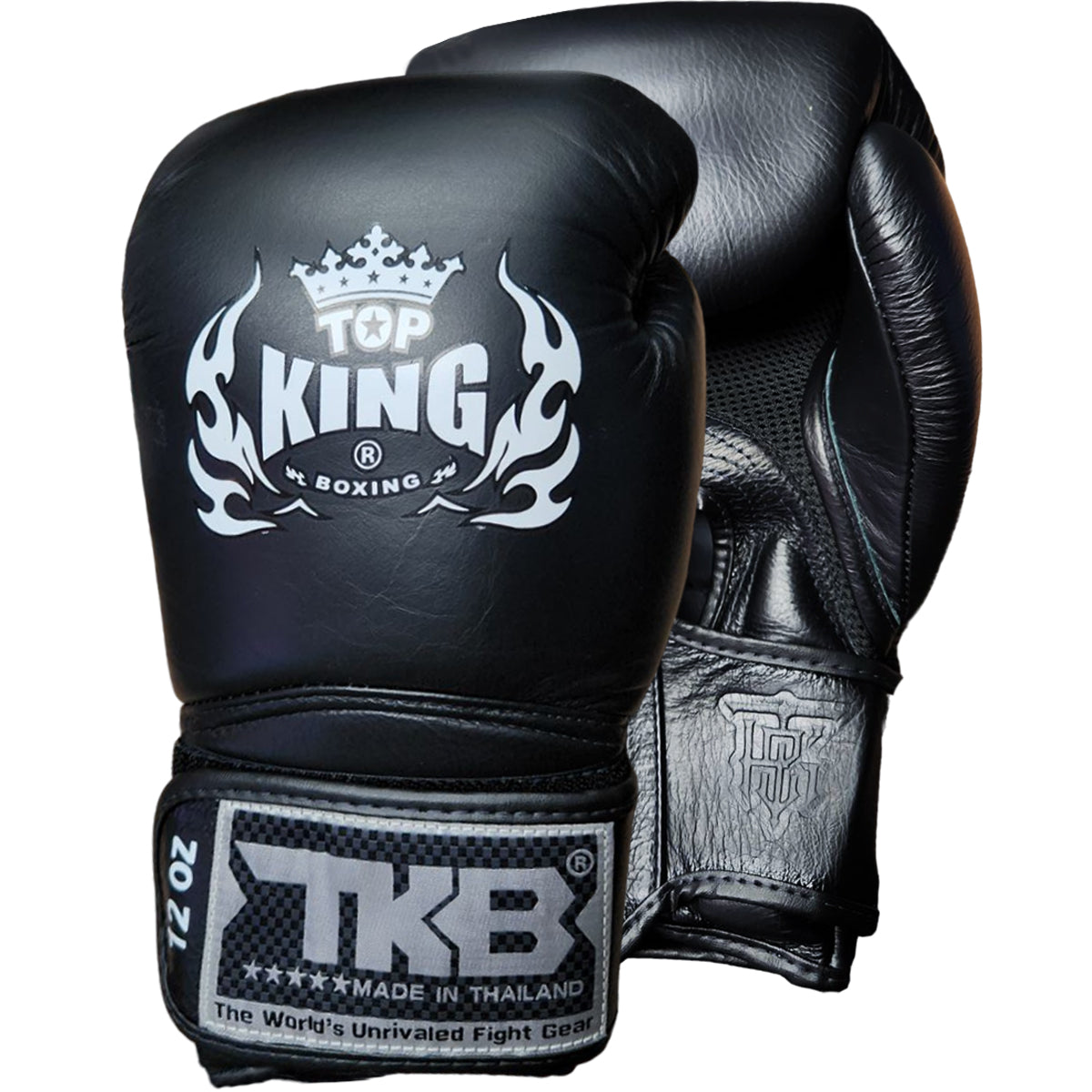 Boxing Gloves Top King TKBGSA Air Black Muay Thai (Old Logo) - 12 OZ