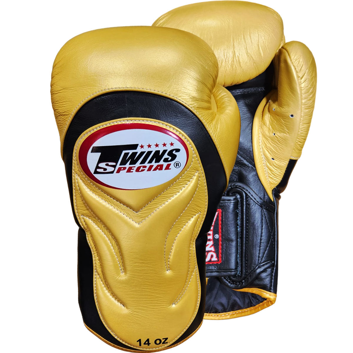 Boxing Gloves Twins Special  BGVL-6 Gold Black - 14 OZ