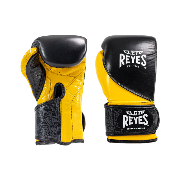 Boxing Gloves Cleto Reyes High Precision Black Yellow - 10 OZ