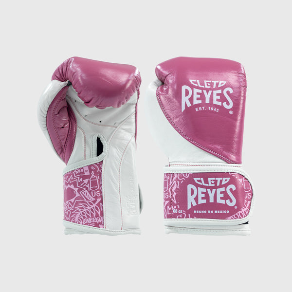 Boxing Gloves Cleto Reyes High Precision Pink White - 12 OZ