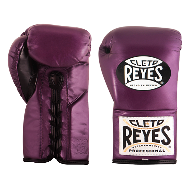 Boxing Gloves Cleto Reyes Professional Lace-Up Metallic Purple - 8 OZ