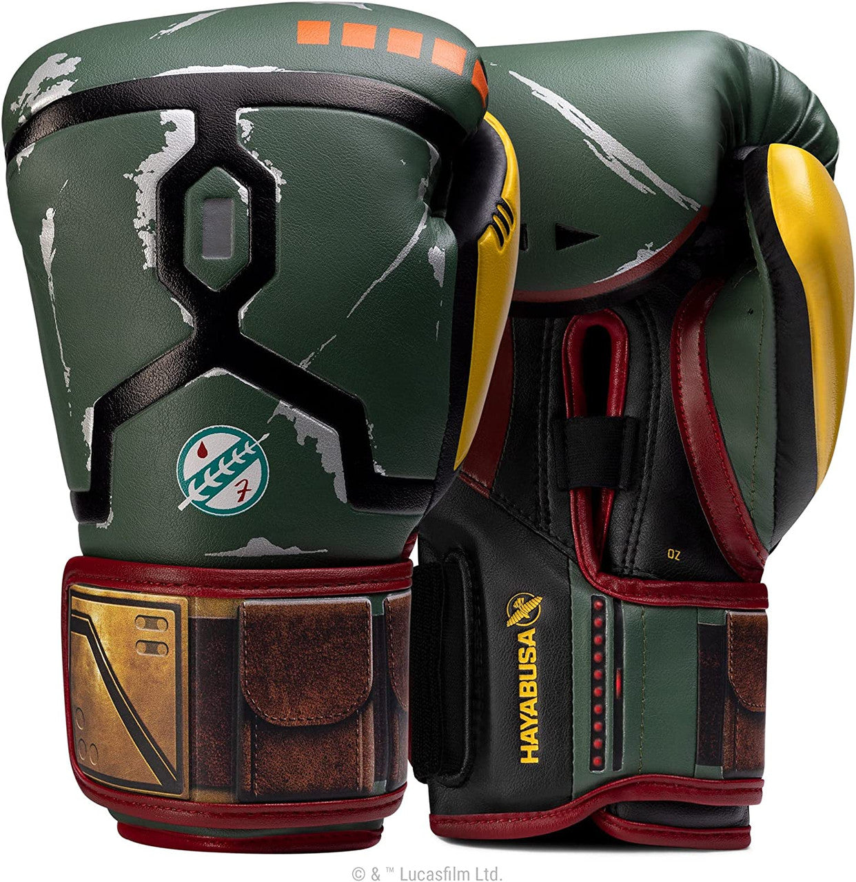 Boxing Gloves Hayabusa Marvel's Star Wars Boba Fett Green Yellow - 12 OZ