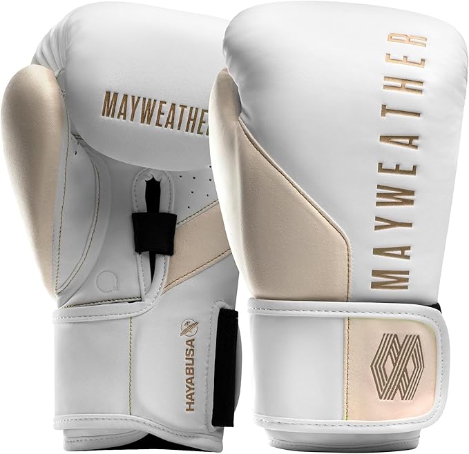 Boxing Gloves Hayabusa Mayweather Champ White Gold - 14 OZ