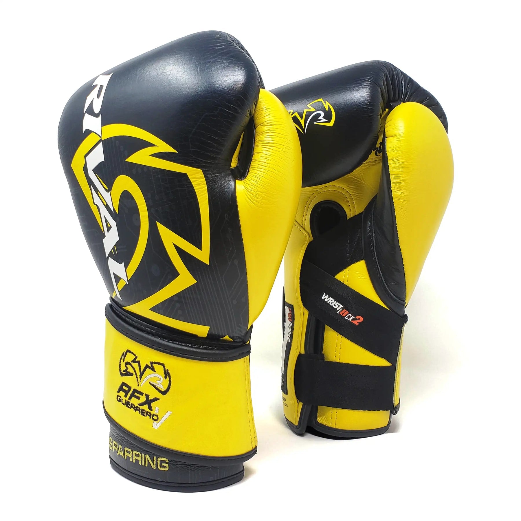Boxing Gloves Rival RFX-Guerrero-V Sparring P4P Edition Black/Yellow - 12 OZ
