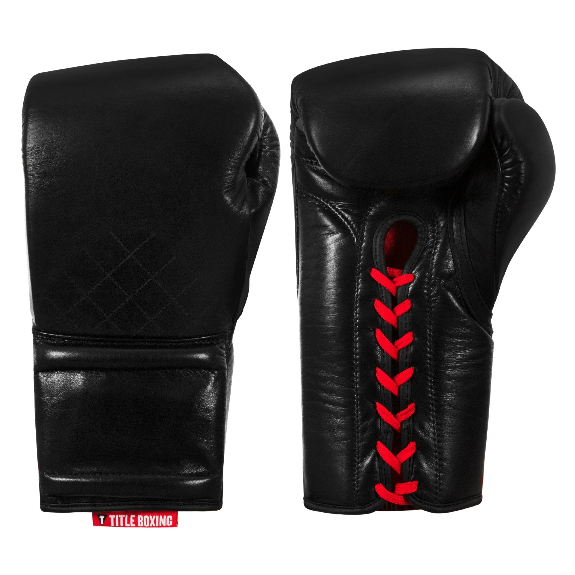 Boxing Gloves Title Boxing Ko-Vert Sparring Lace-Up Black - 12 OZ