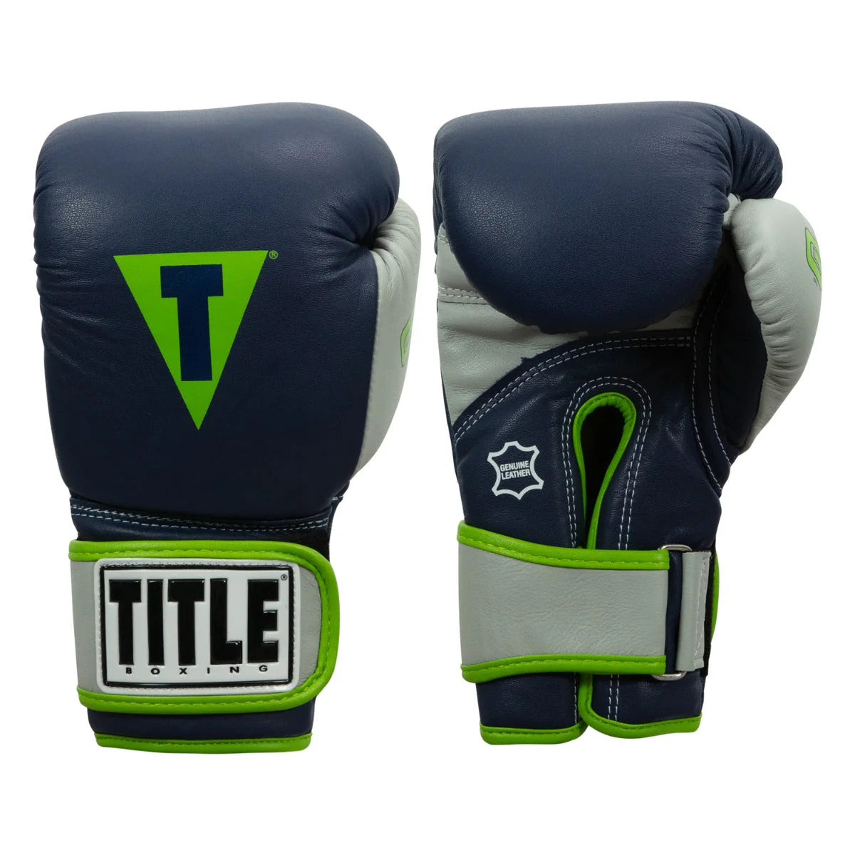 Boxing Gloves Title Gel World V2T Bag Navy/Grey - XL Size