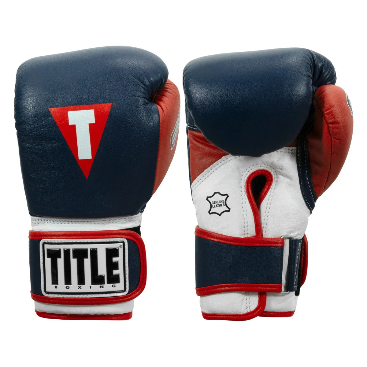 Boxing Gloves Title Gel World V2T Bag Navy/Red - S Size