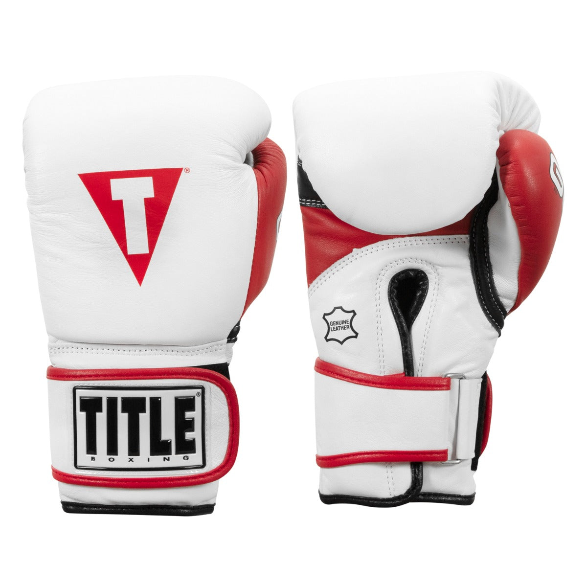 Boxing Gloves Title Gel World V2T Bag White Red - L Size