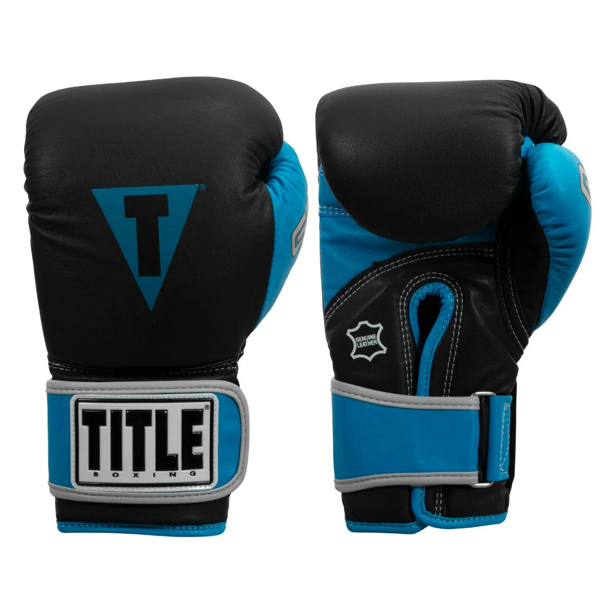 Boxing Gloves Title Gel World V2T Bag Black/Light/Blue - M Size