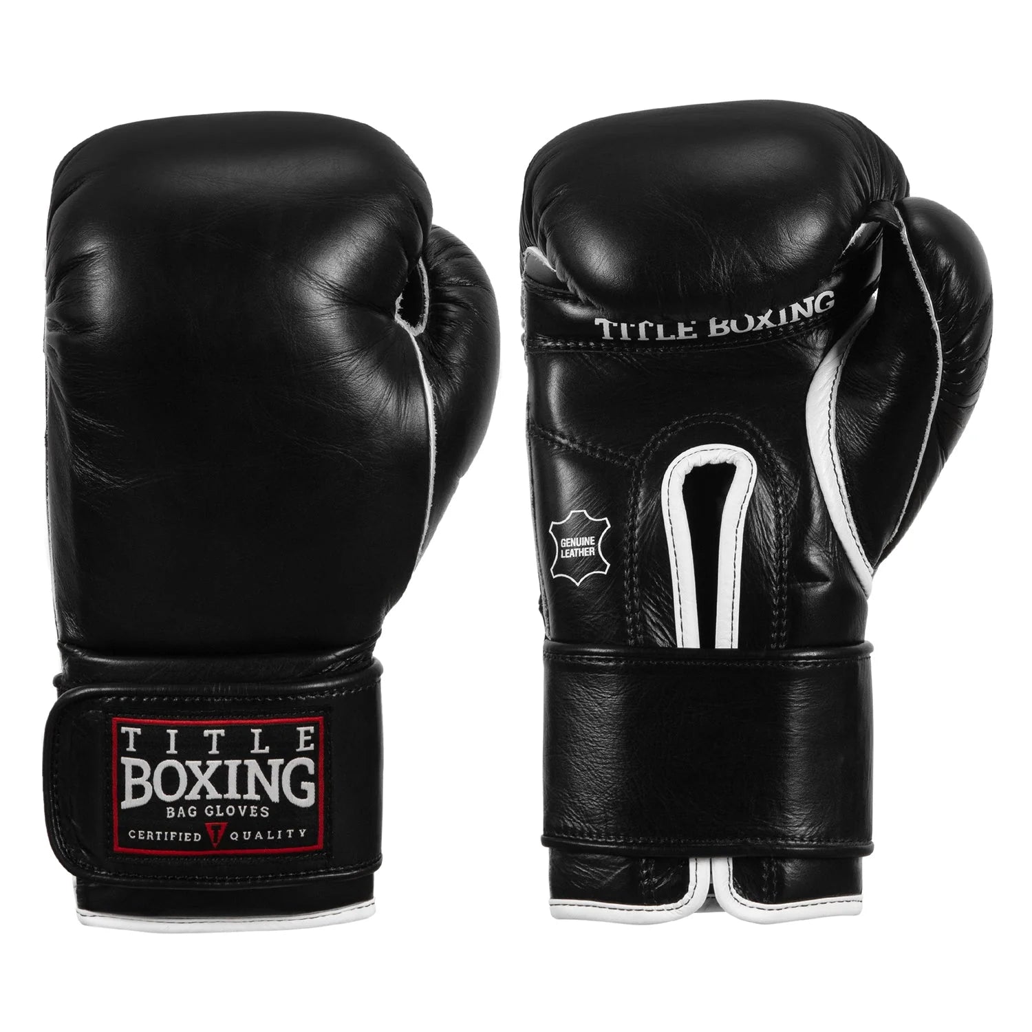 Boxing Gloves Title Old School Leather Sparring Bag 2.0 Black - 16 OZ