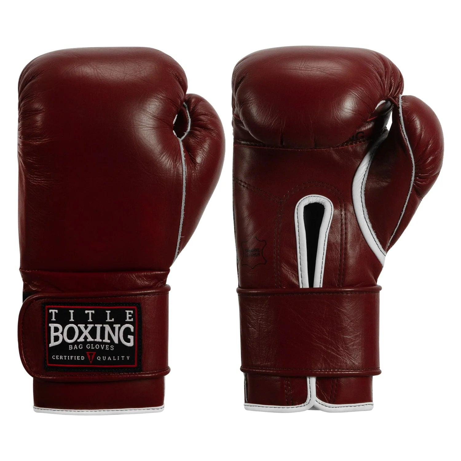 Boxing Gloves Title Old School Leather Sparring Bag 2.0 Maroon - 16 OZ