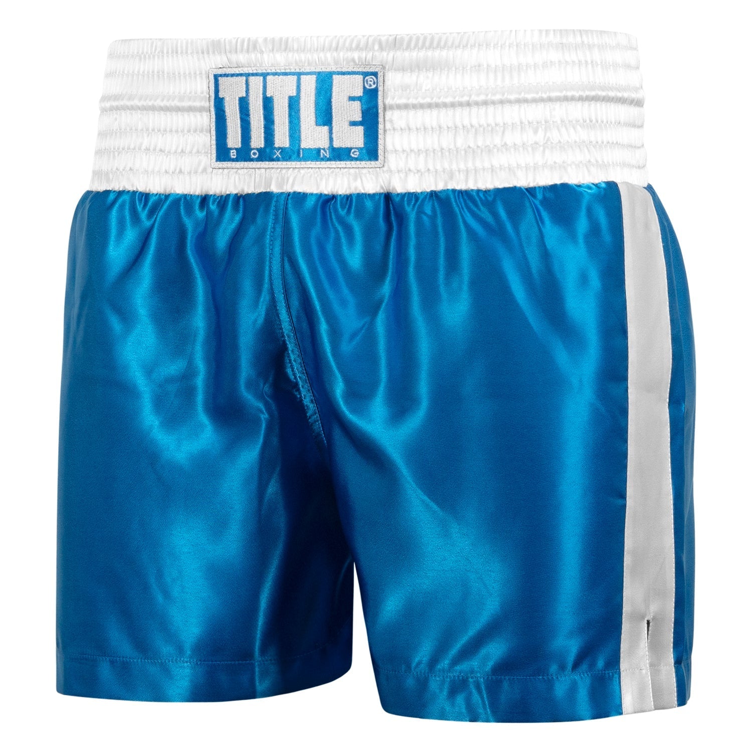 Shorts For Boxing Pro Traditional Cut Trunks Title Blue/White - YL Size