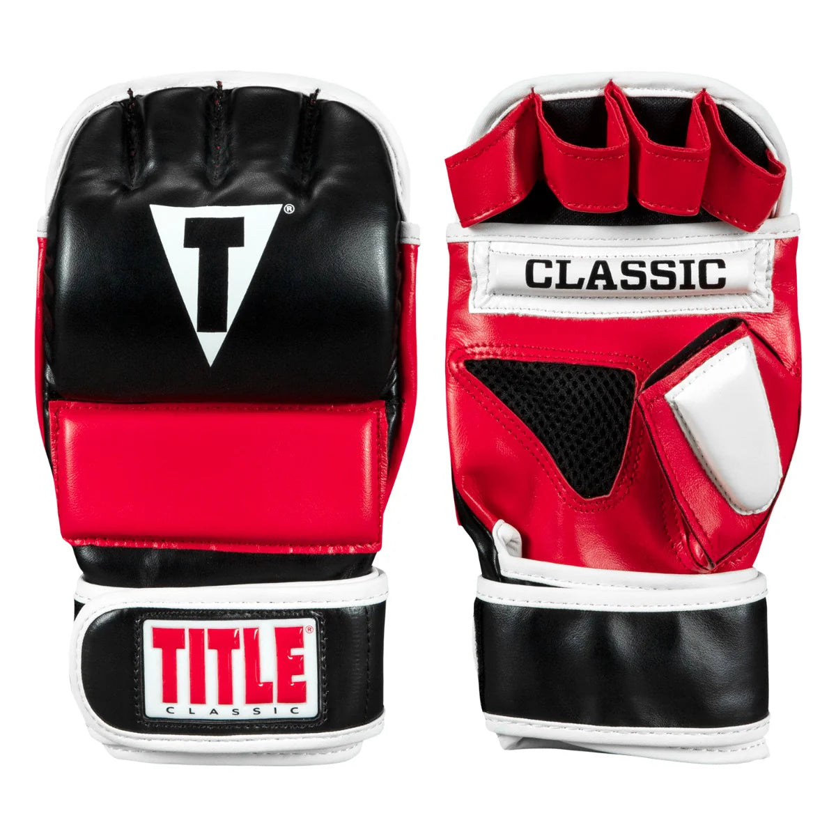MMA Gloves Title Classic Wristwrap Heavy Bag Red/Black - Regular Size