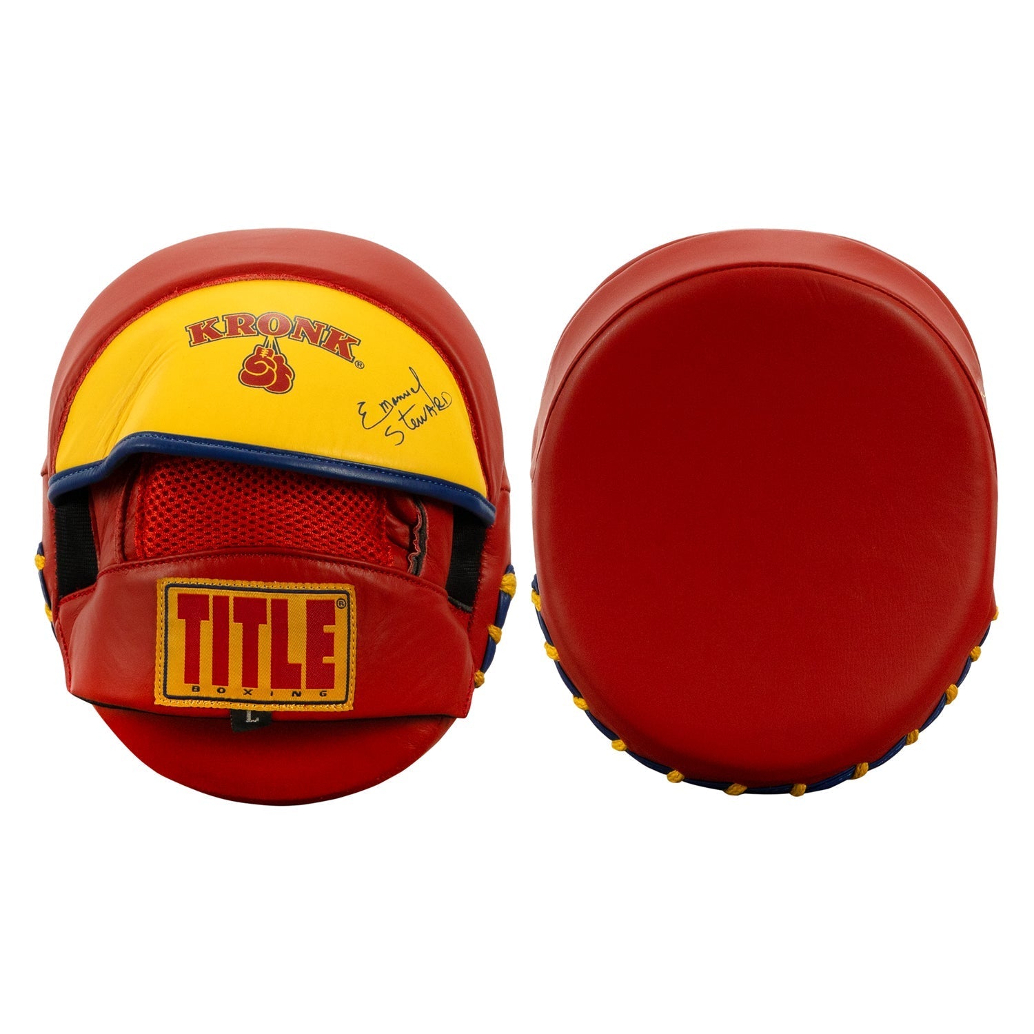 Focus Mitts Emanuel Steward’s KRONK Boxing Gym Leather Title Red/Gold - One Size