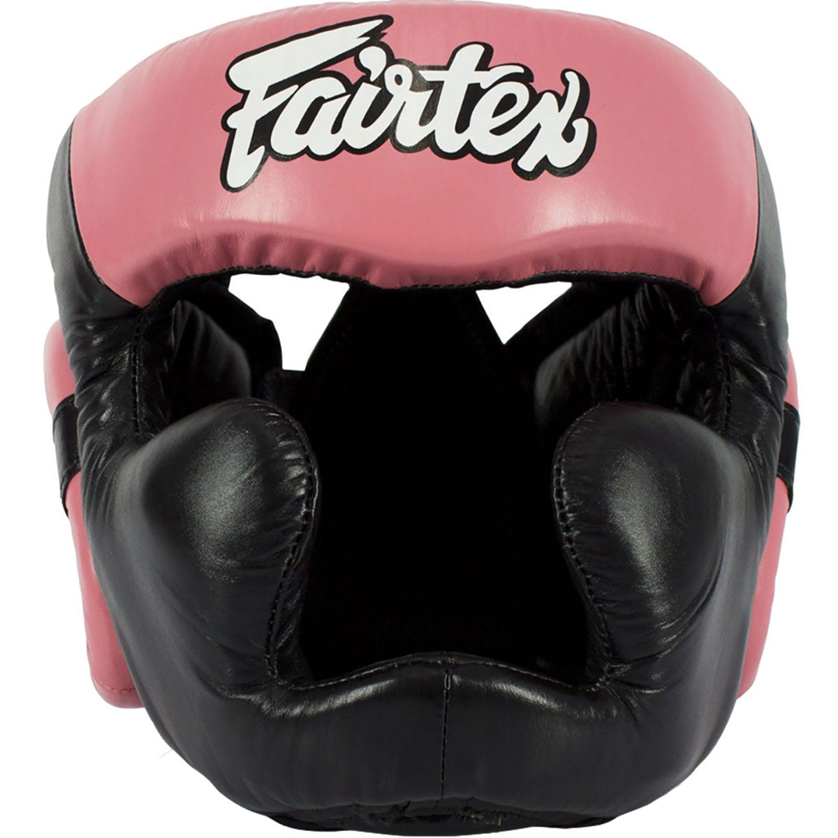 Head Guard Fairtex HG13+F Black Pink Diagonal View Full Cover - M Size