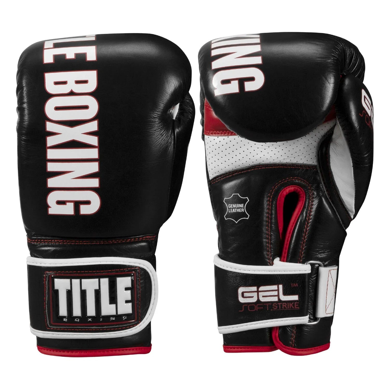 Boxing Gloves Title Gel Soft Strike Bag Black/Red - M Size