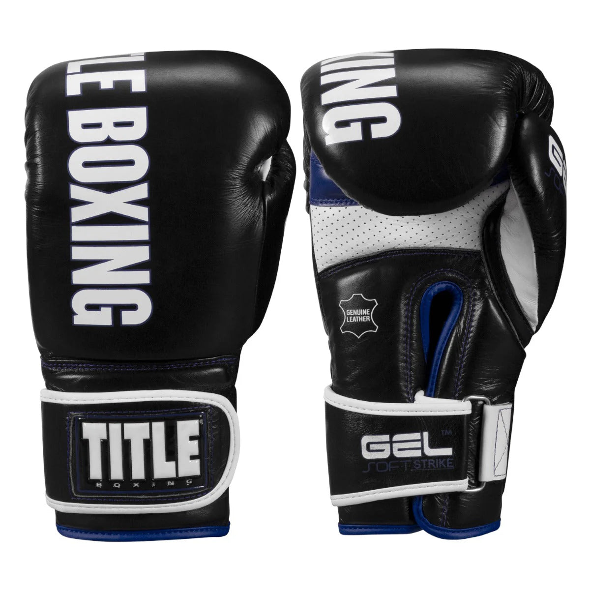 Boxing Gloves Title Gel Soft Strike Bag Black/Blue - XL Size